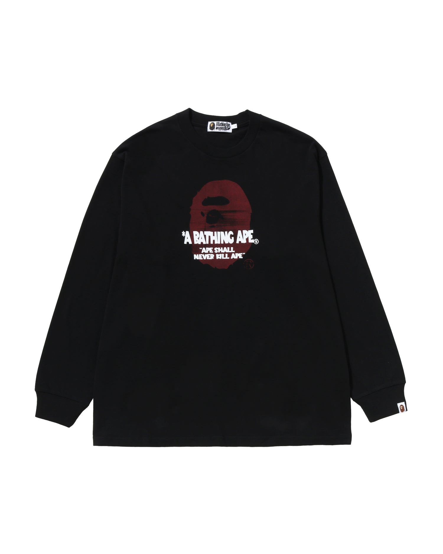 A BATHING APE® Spray Ape Head Relaxed Fit Ls Tee | Bape official