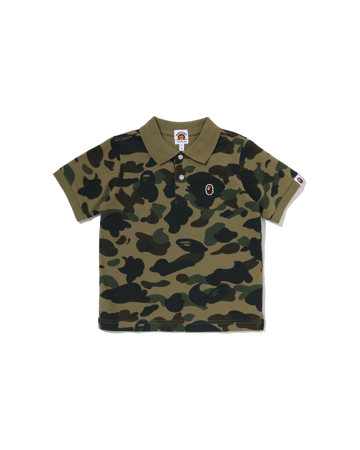 A Bathing Ape ワンポイント ポロ A BATHING APE® Kids 1st Camo One Point Polo Shirt | Bape official