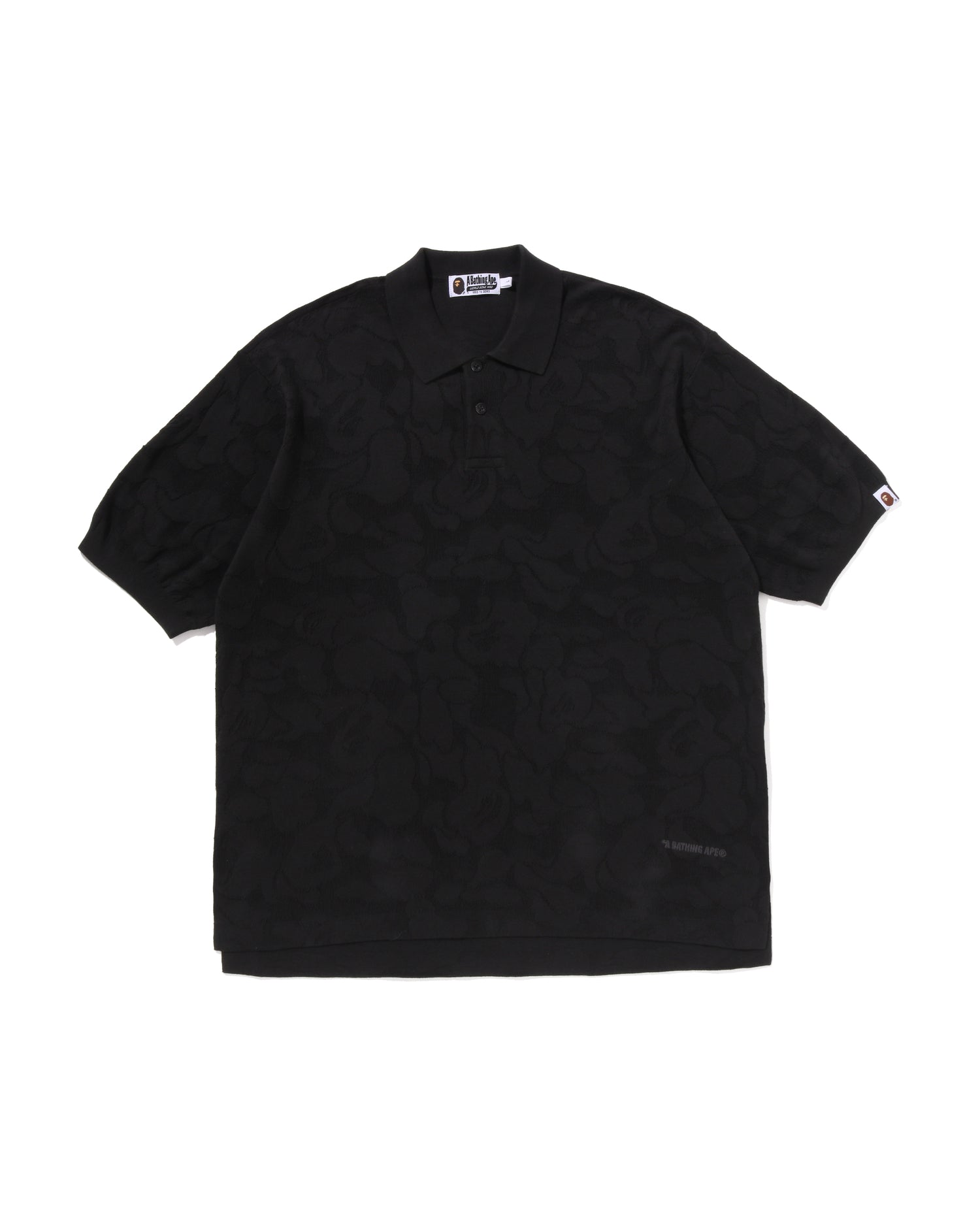 A BATHING APE® Solid Camo Jacquard Relaxed Fit Polo Shirt | Bape