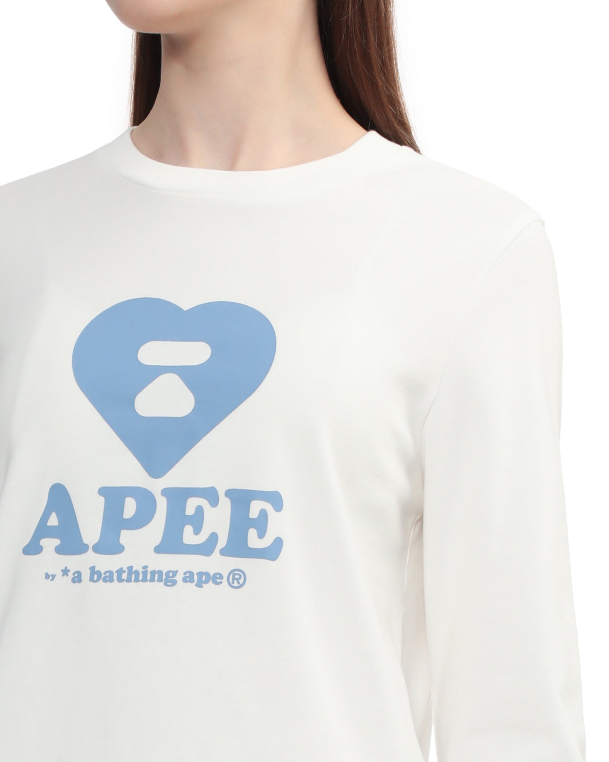 APEE Heart logo print long sleeve tee | Bape official website