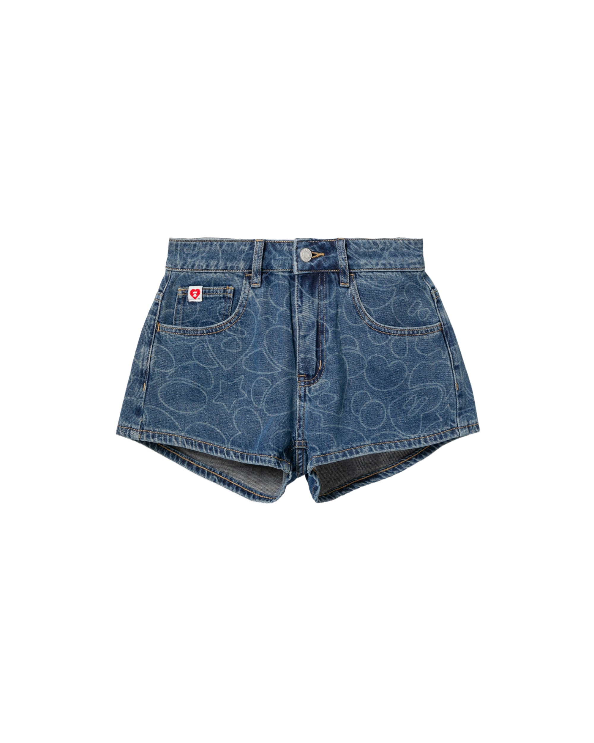 APEE Printed denim shorts | Bape official website – INT.BAPE.COM