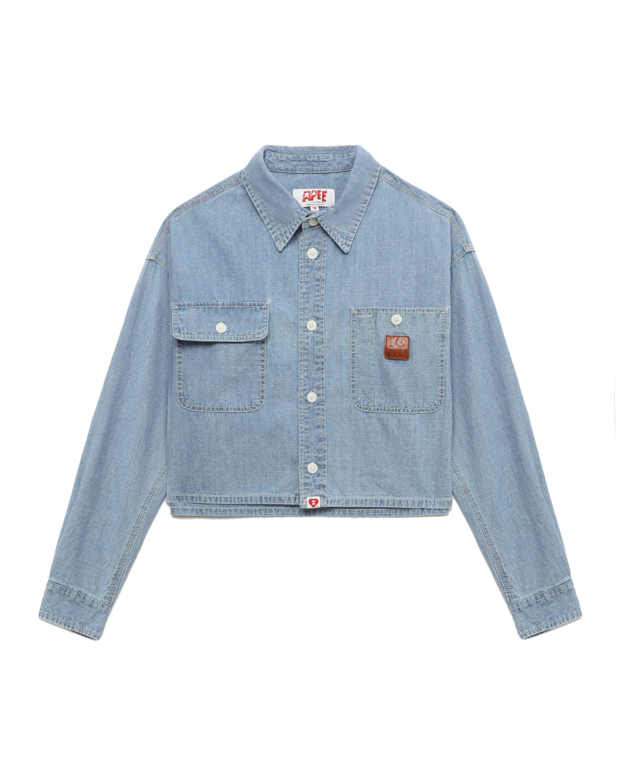 APEE Cropped denim long sleeve shirt | Bape official website – INT