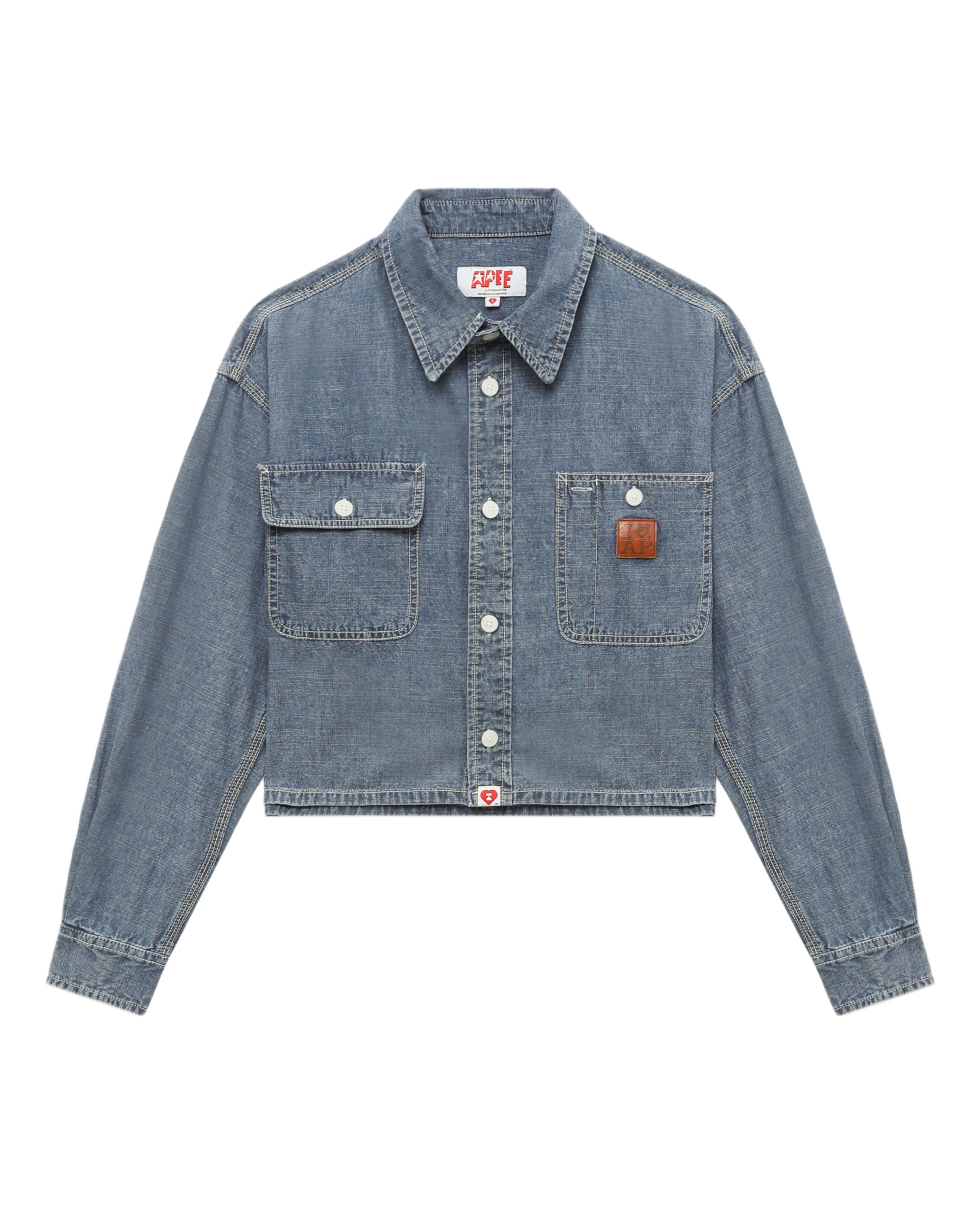 トップス A BATHING APE Archive DENIM Western APEE Cropped denim long sleeve shirt | Bape official website – INT