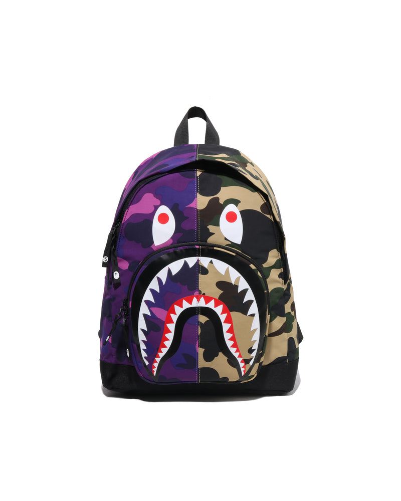 A BATHING APE® Kids Split Camo Shark Daypack | Bape official 
