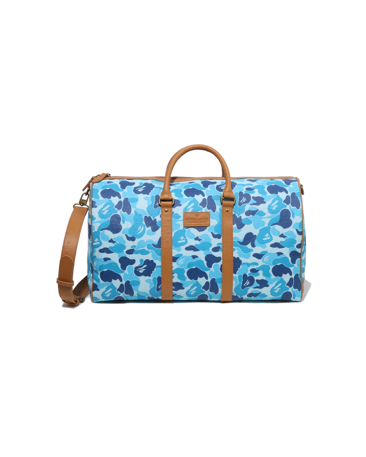 A BATHING APE® Abc Camo Pu Ostrich Boston Bag | Bape official