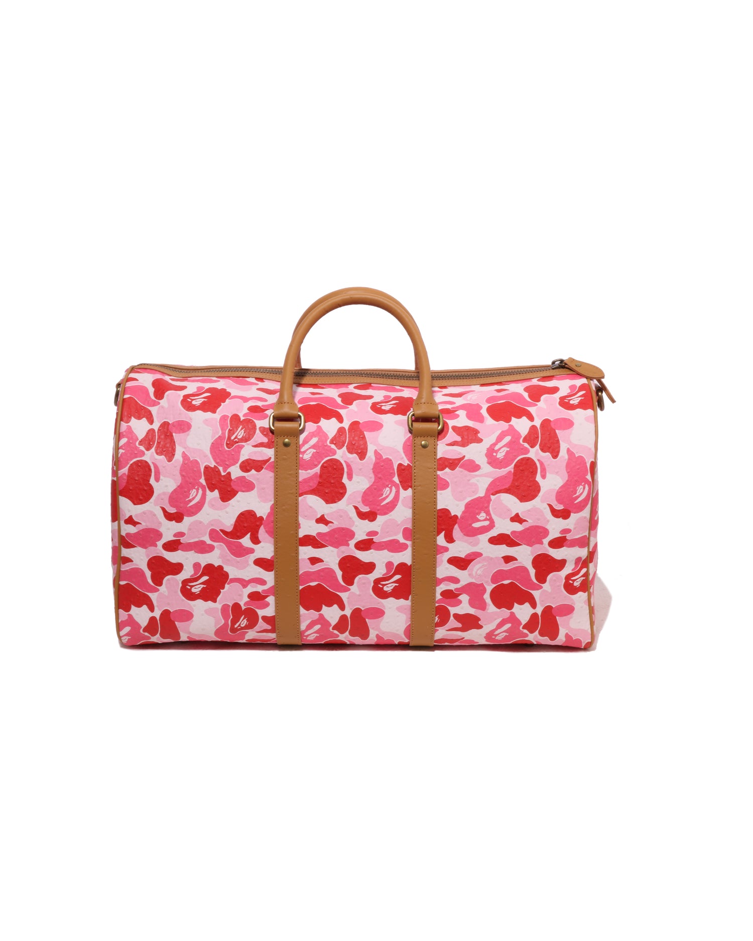 A BATHING APE® Abc Camo Pu Ostrich Boston Bag | Bape official