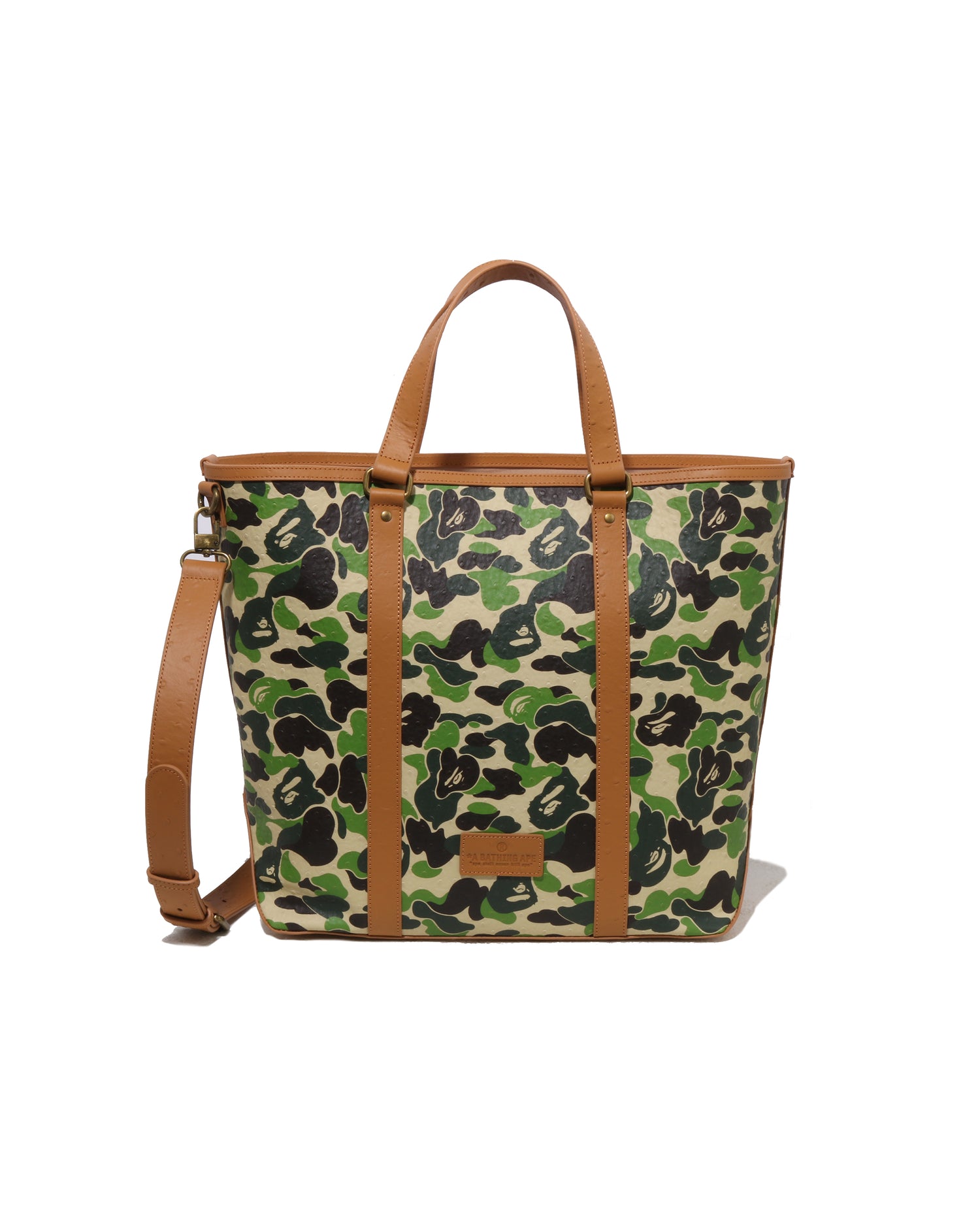 A BATHING APE® Abc Camo Pu Ostrich Tote Bag | Bape official