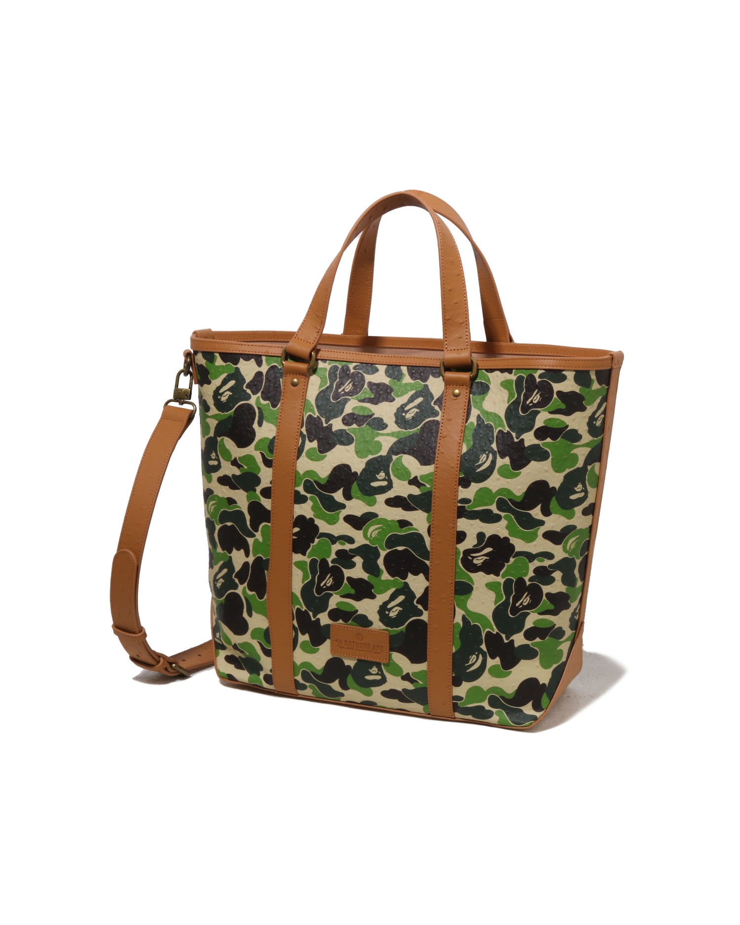 A BATHING APE® Abc Camo Pu Ostrich Tote Bag | Bape official