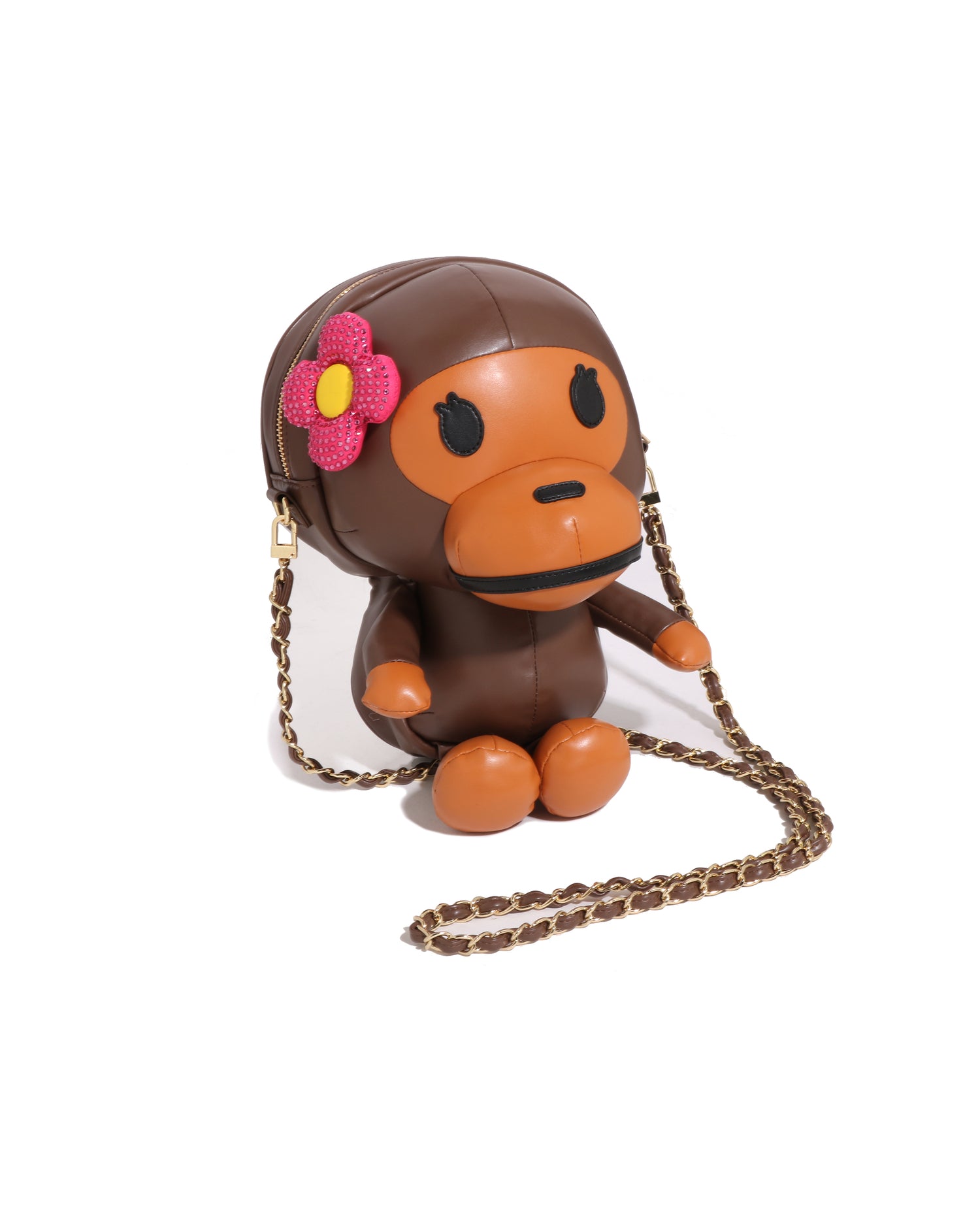 A BATHING APE® Crystal Stone Baby Lisa Plush Doll Shoulder Bag