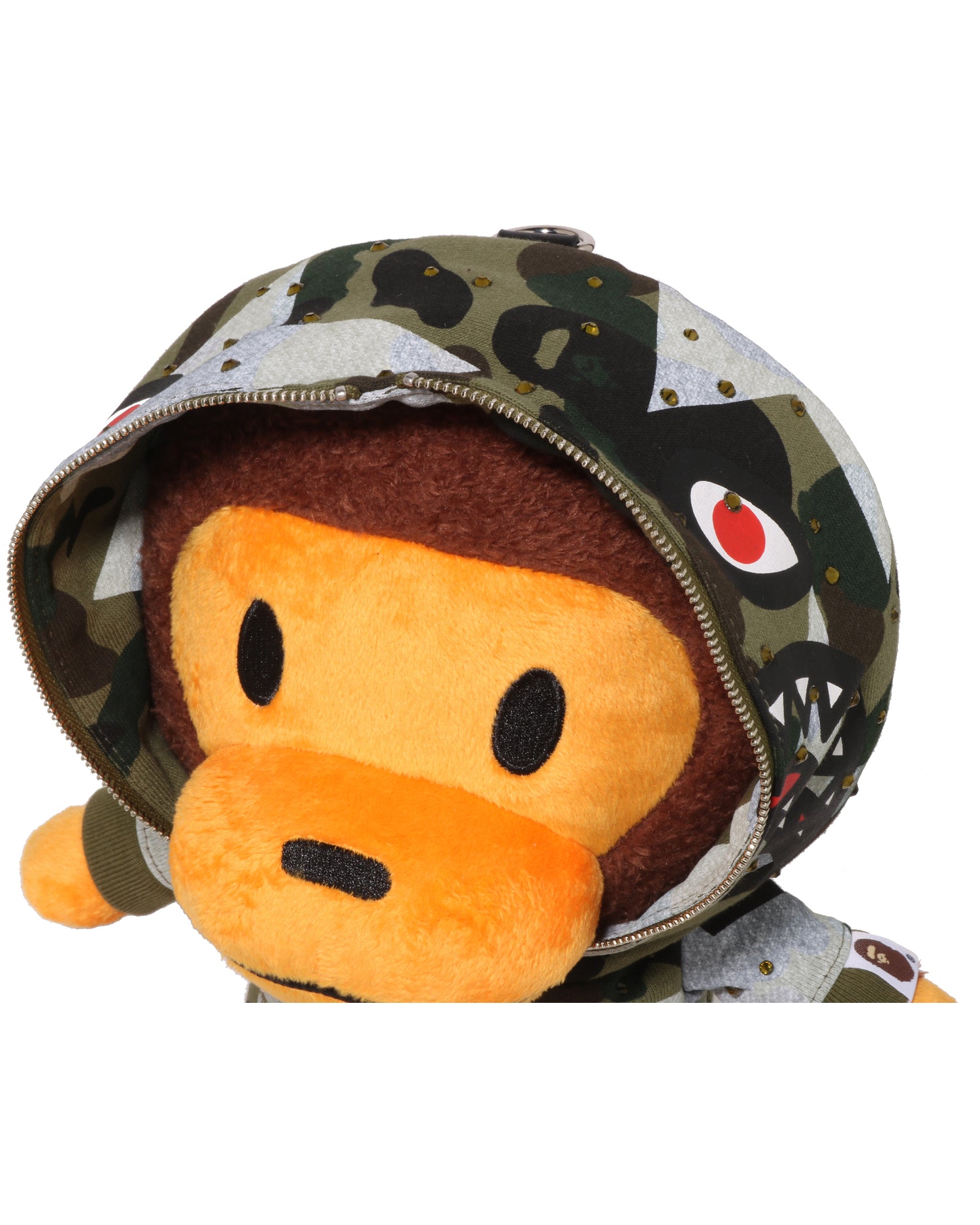 A BATHING APE® Star Overprint 1st Camo Baby Milo Plush Doll