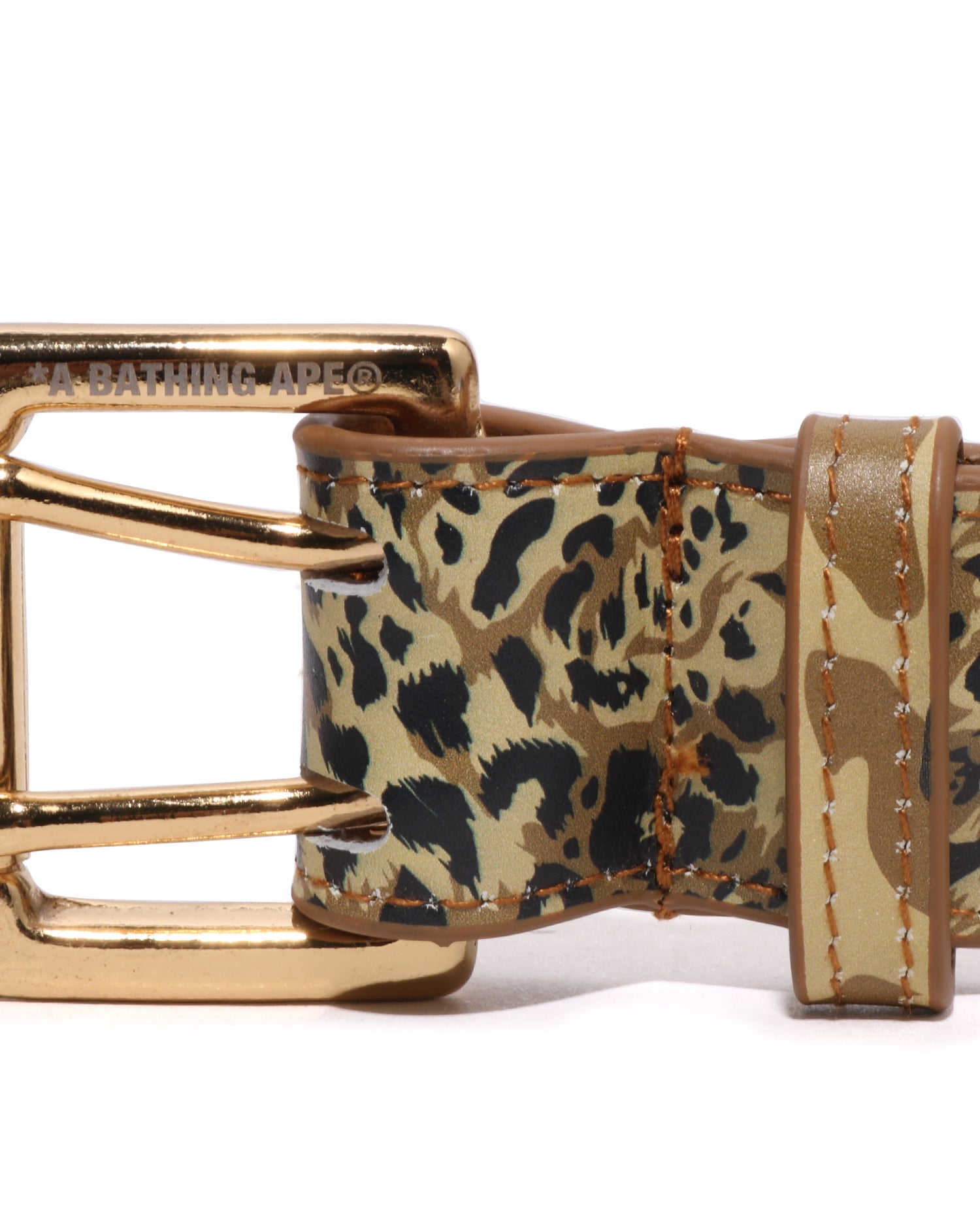 A BATHING APE® Wild Leopard Pattern Leather Belt | Bape official
