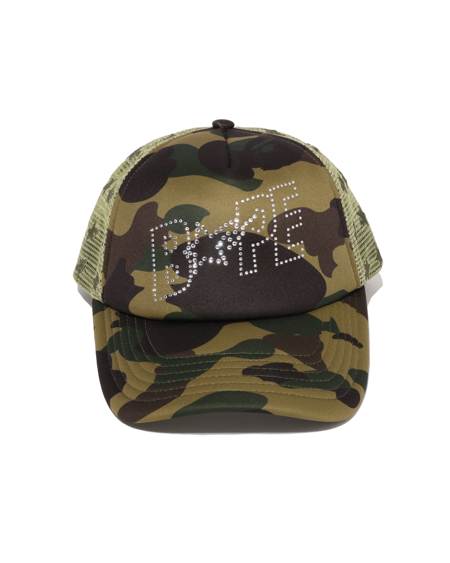 A BATHING APE® 1st Camo Crystal Stone BAPE STA Logo Mesh Cap