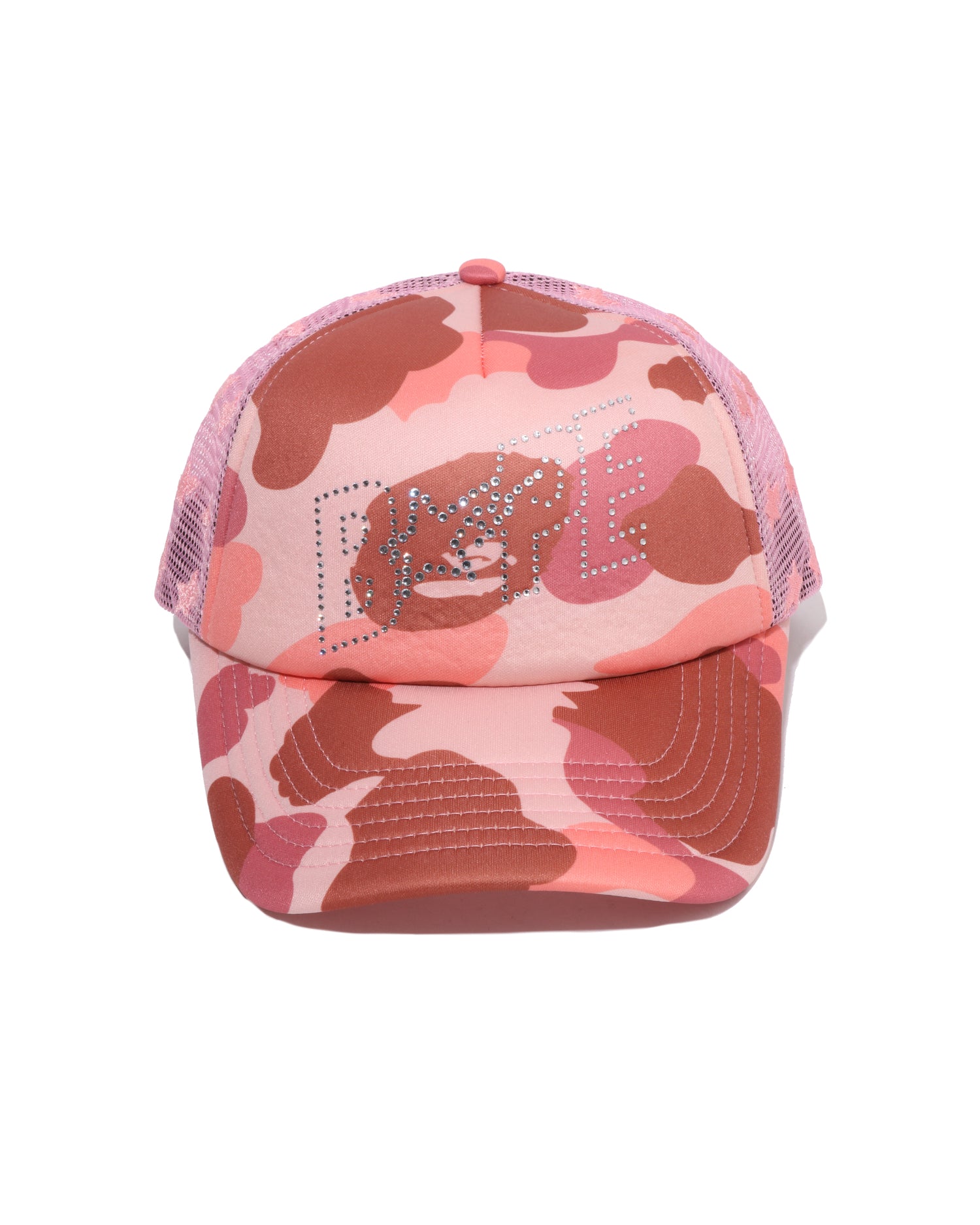 A BATHING APE® 1st Camo Crystal Stone BAPE STA Logo Mesh Cap