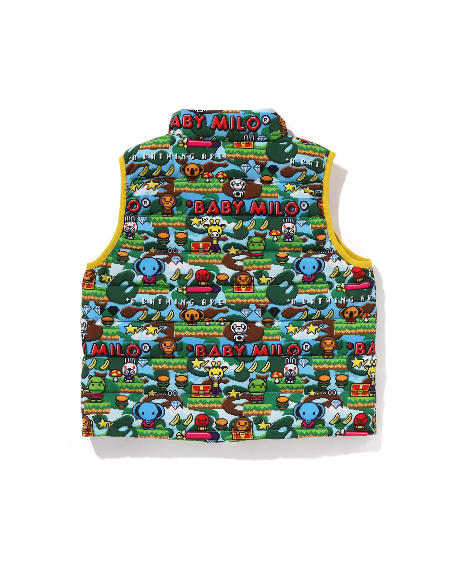 A BATHING APE® Kids Baby Milo Game Pattern Down Vest | Bape