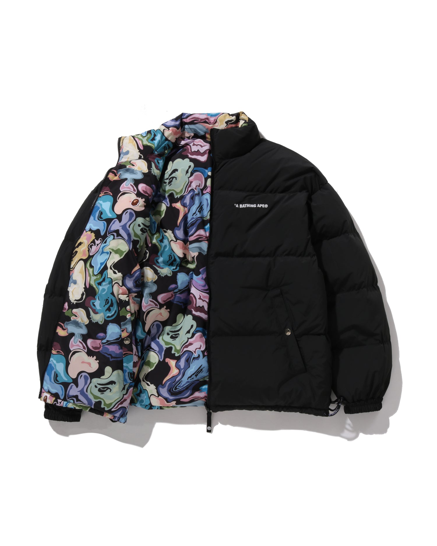 A BATHING APE® Art Camo Reversible Down Jacket | Bape official