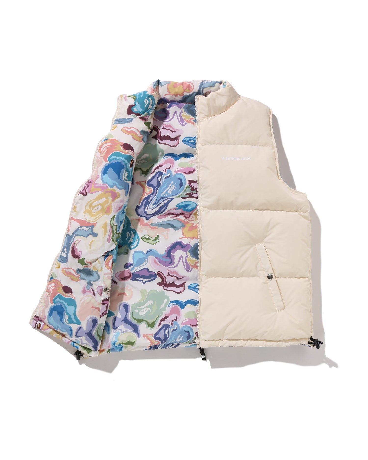 A BATHING APE® Art Camo Reversible Down Vest | Bape official