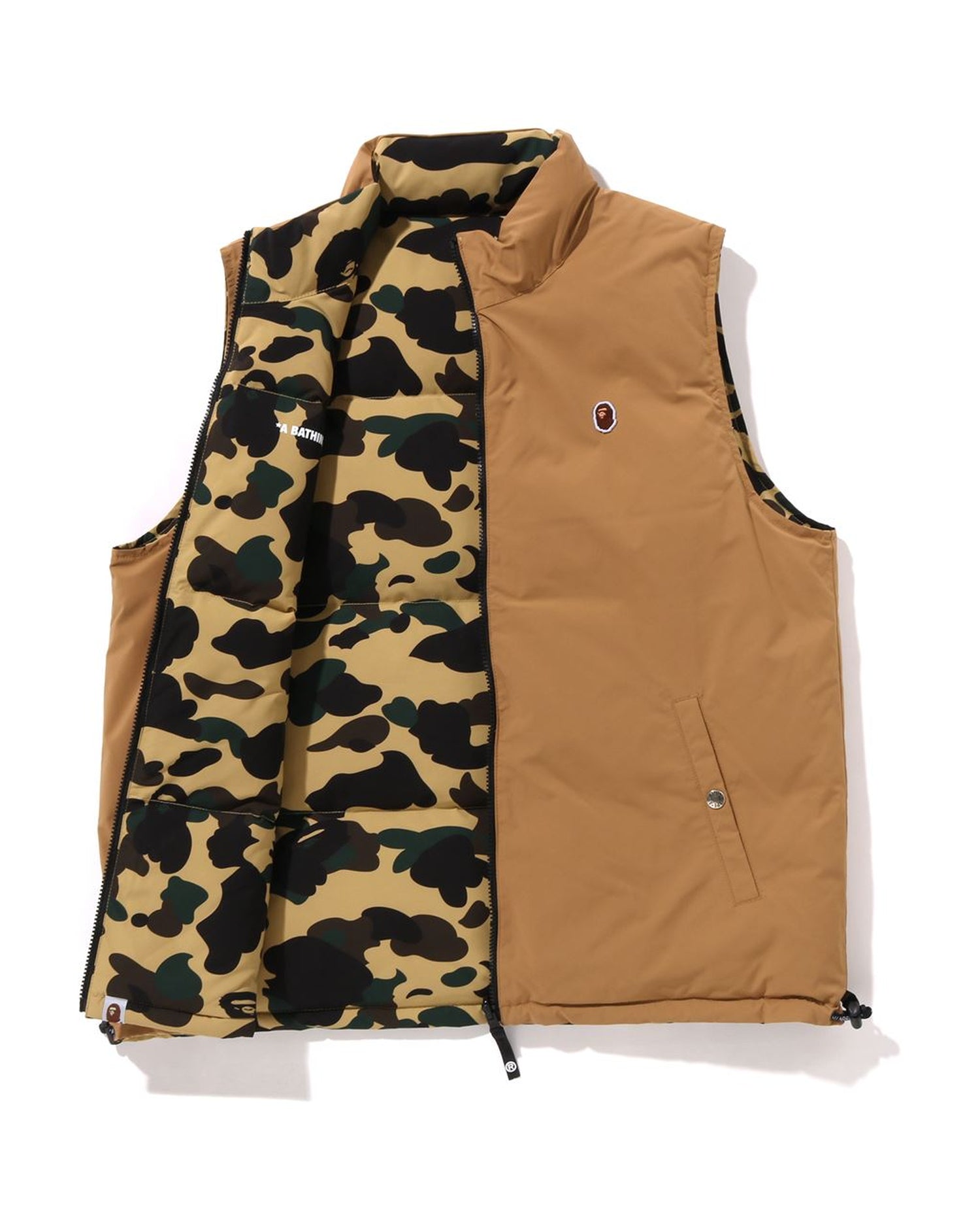 A BATHING APE 1st Camo Reversible Down Vest Bape official website INT. BAPE.COM