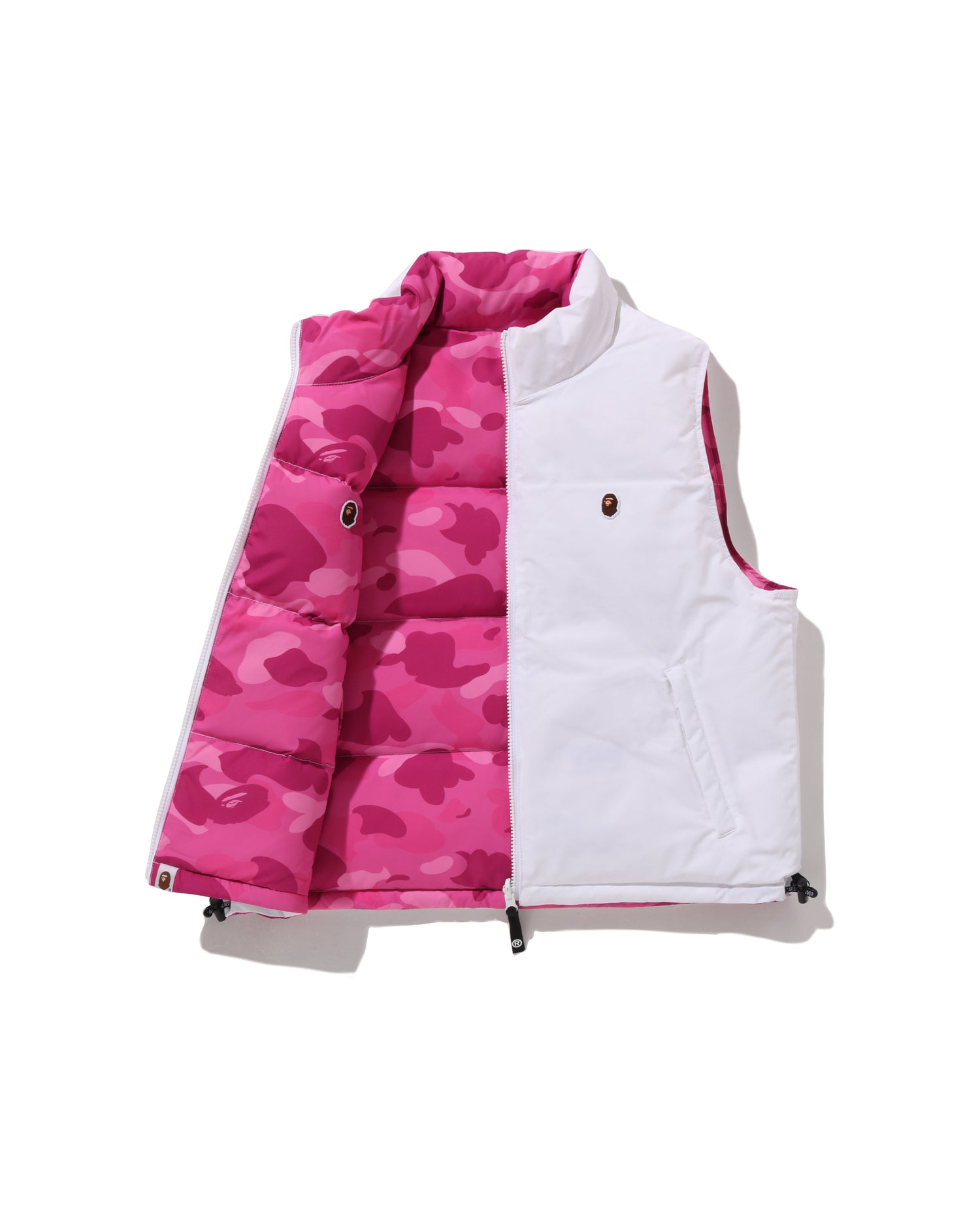 ジャケット・アウター BAPE ABC CAMO REVERSIBLE DOWN VEST PINK Reversible BAPE ABC camo Pink Puffer Down Vest A Bathing Ape Size