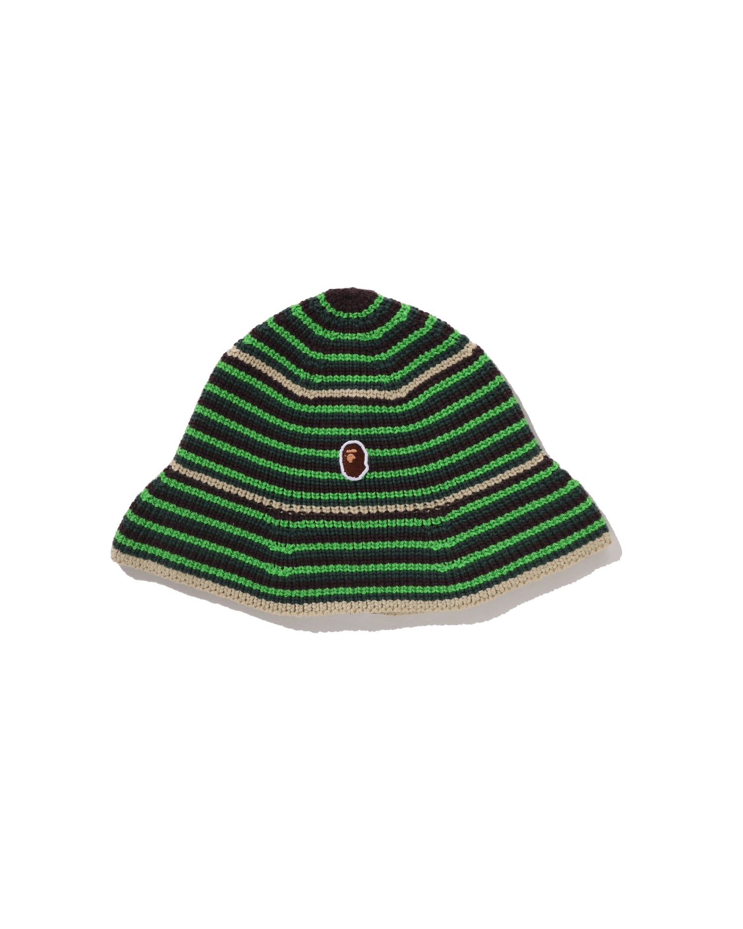 A BATHING APE® Ape Head One Point Stripe Knit Hat | Bape official