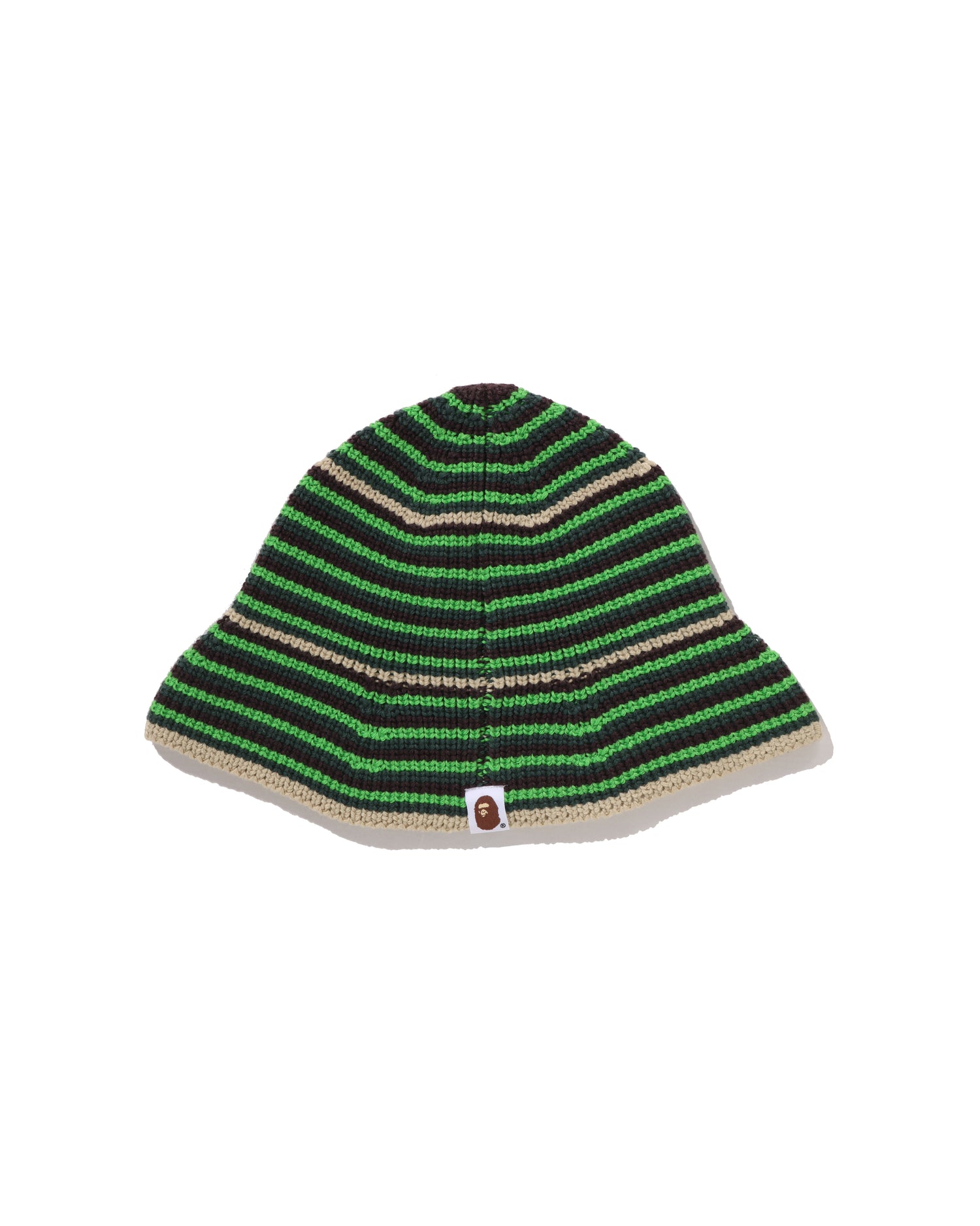 A BATHING APE® Ape Head One Point Stripe Knit Hat | Bape official
