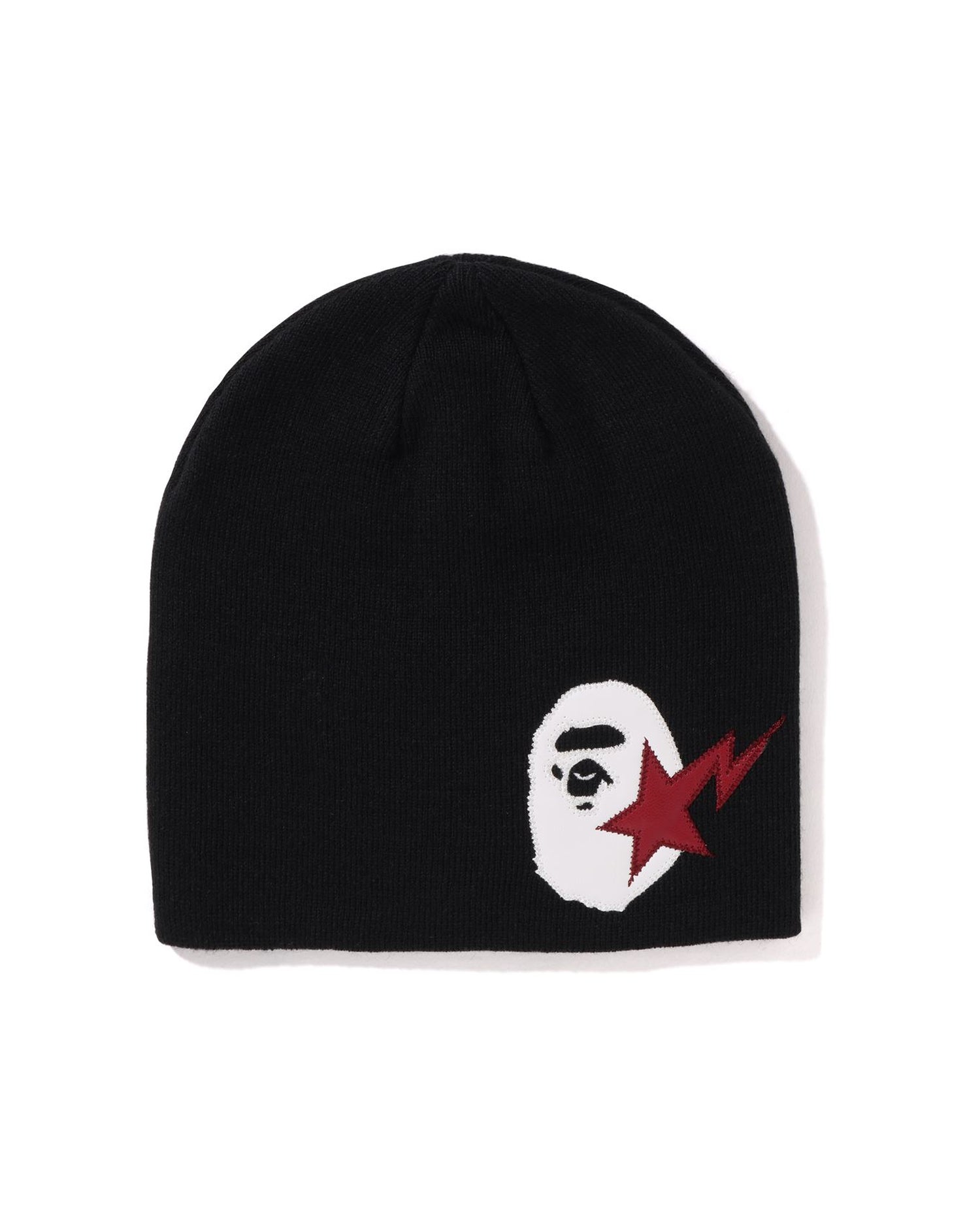 STA Ape Head Leather Patch Knit Cap