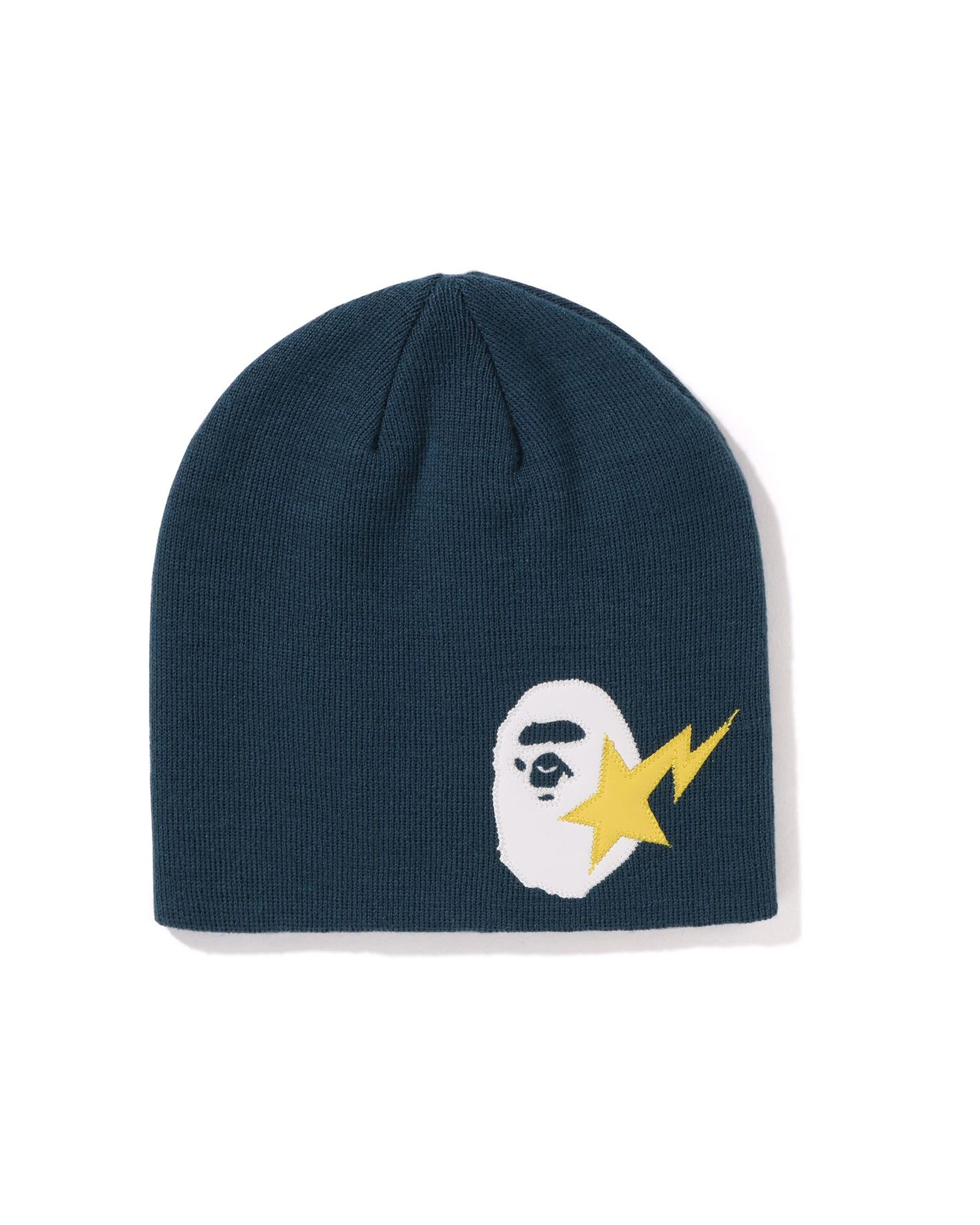 STA Ape Head Leather Patch Knit Cap