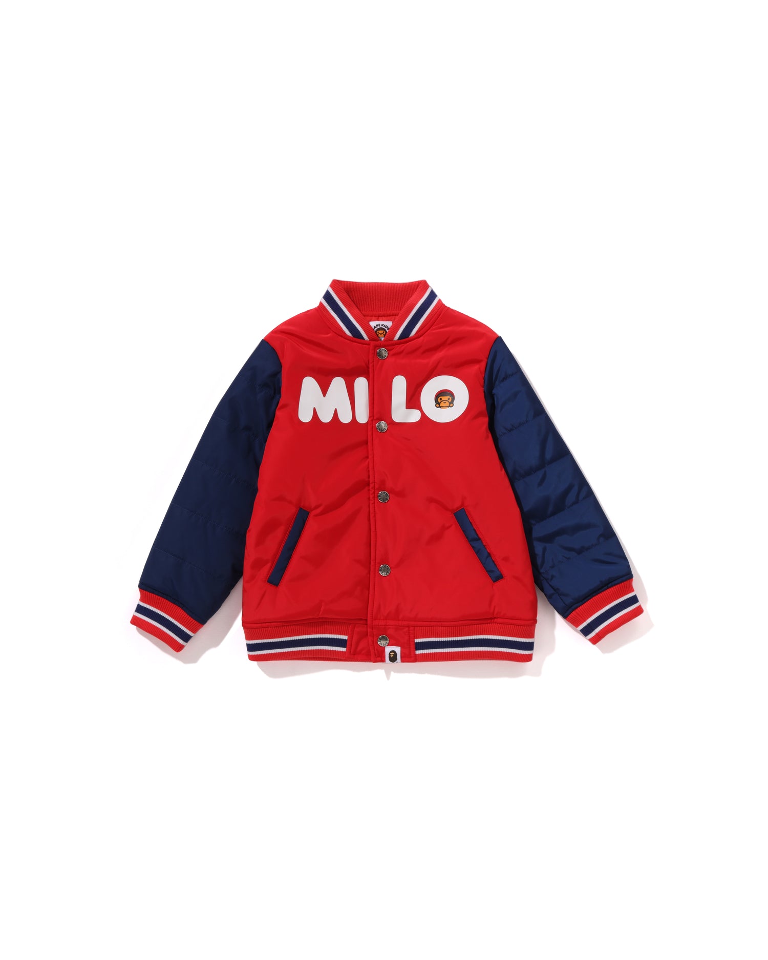 A BATHING APE® Kids Baby Milo Padded Varsity Jacket | Bape