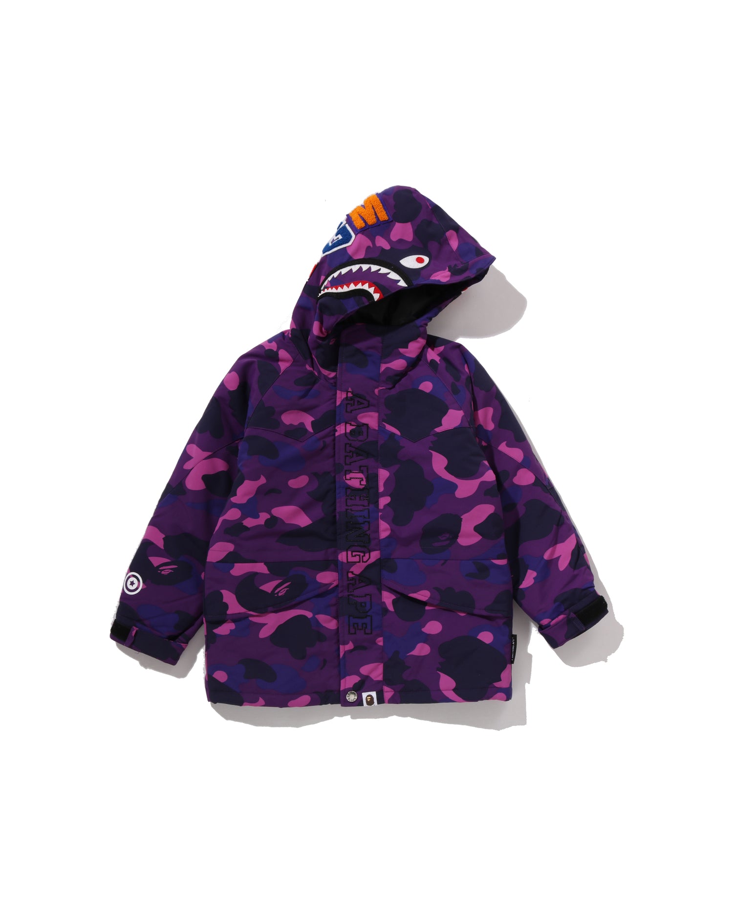 A BATHING APE® Kids Color Camo Shark Snowboard Jacket | Bape