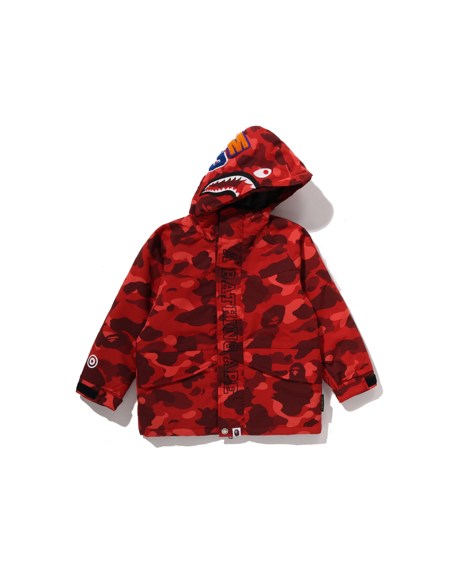 A BATHING APE® Kids Color Camo Shark Snowboard Jacket | Bape