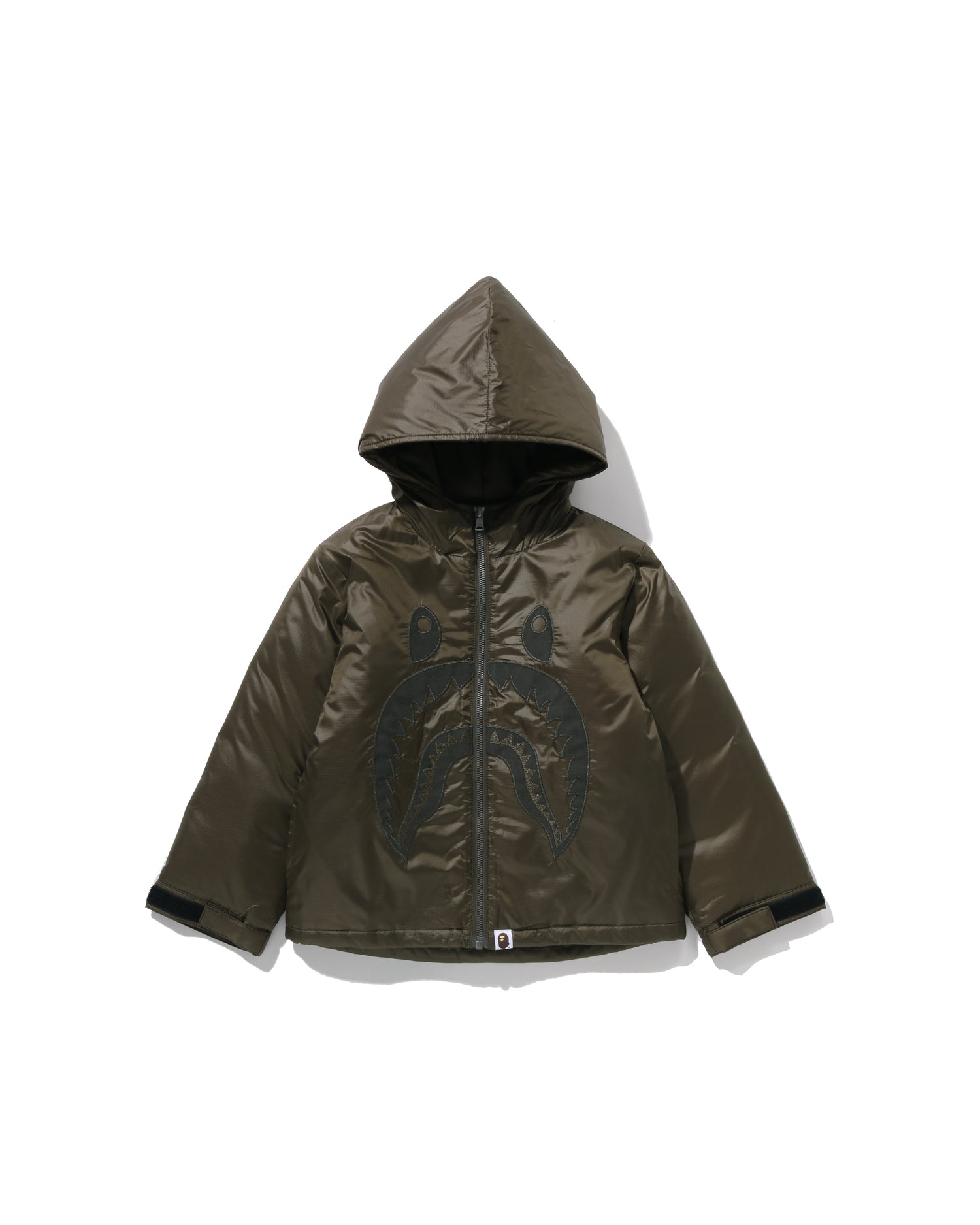 A BATHING APE® Kids Shark Patch Padded Hoodie Jacket | Bape