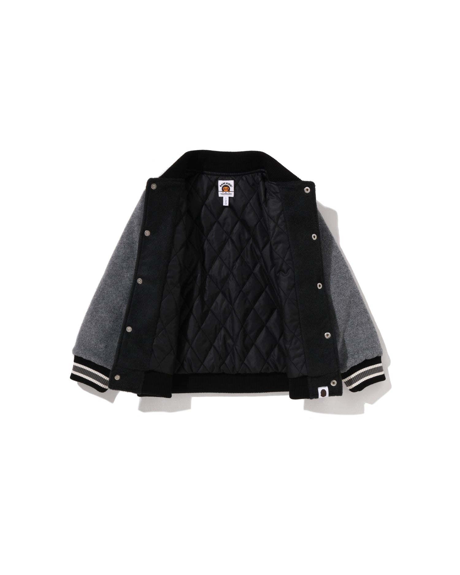 A BATHING APE® Kids 1st Camo Ape Head Varsity Jacket | Bape