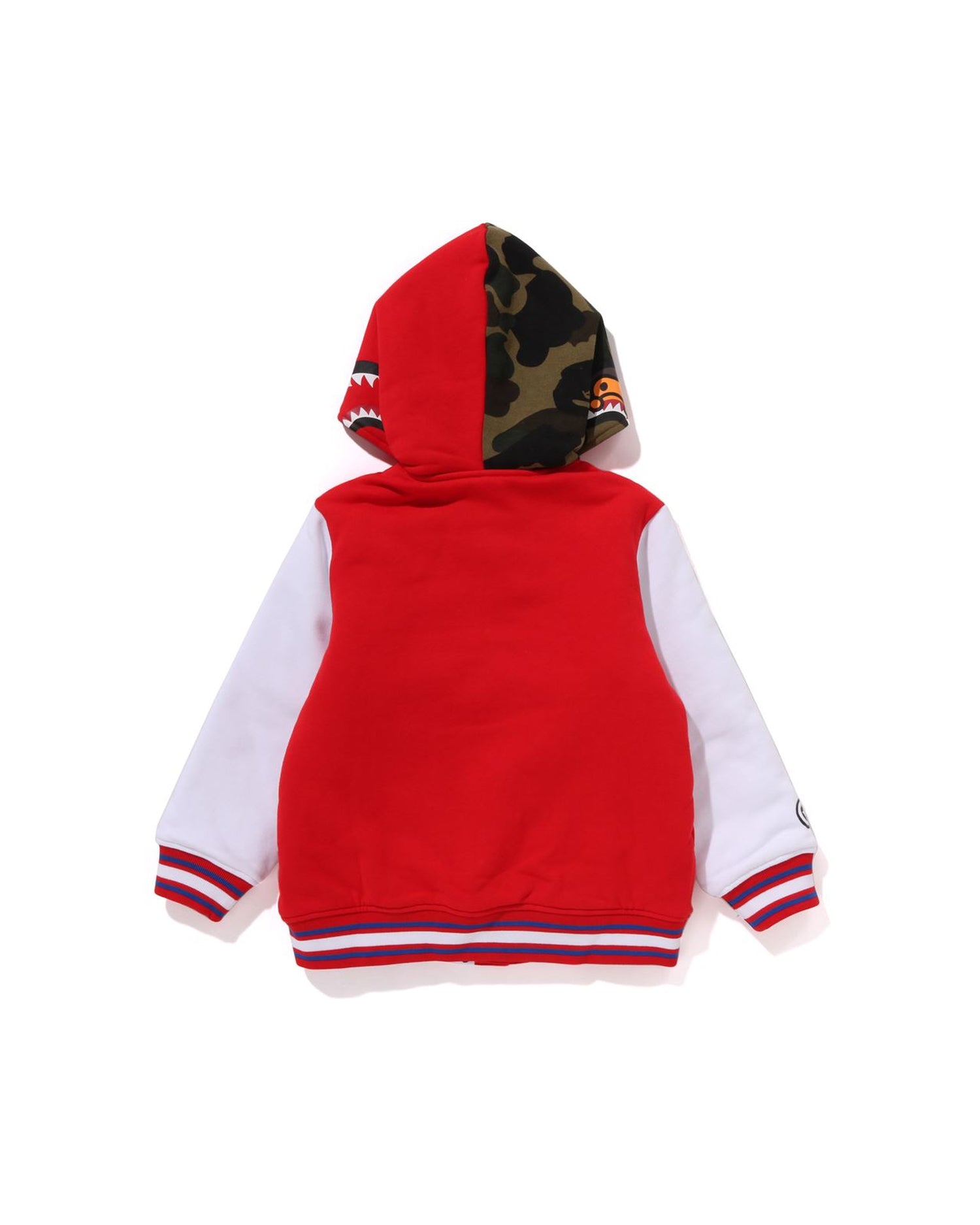 A BATHING APE® Kids Milo Shark Hoodie Sweat Varsity Jacket | Bape
