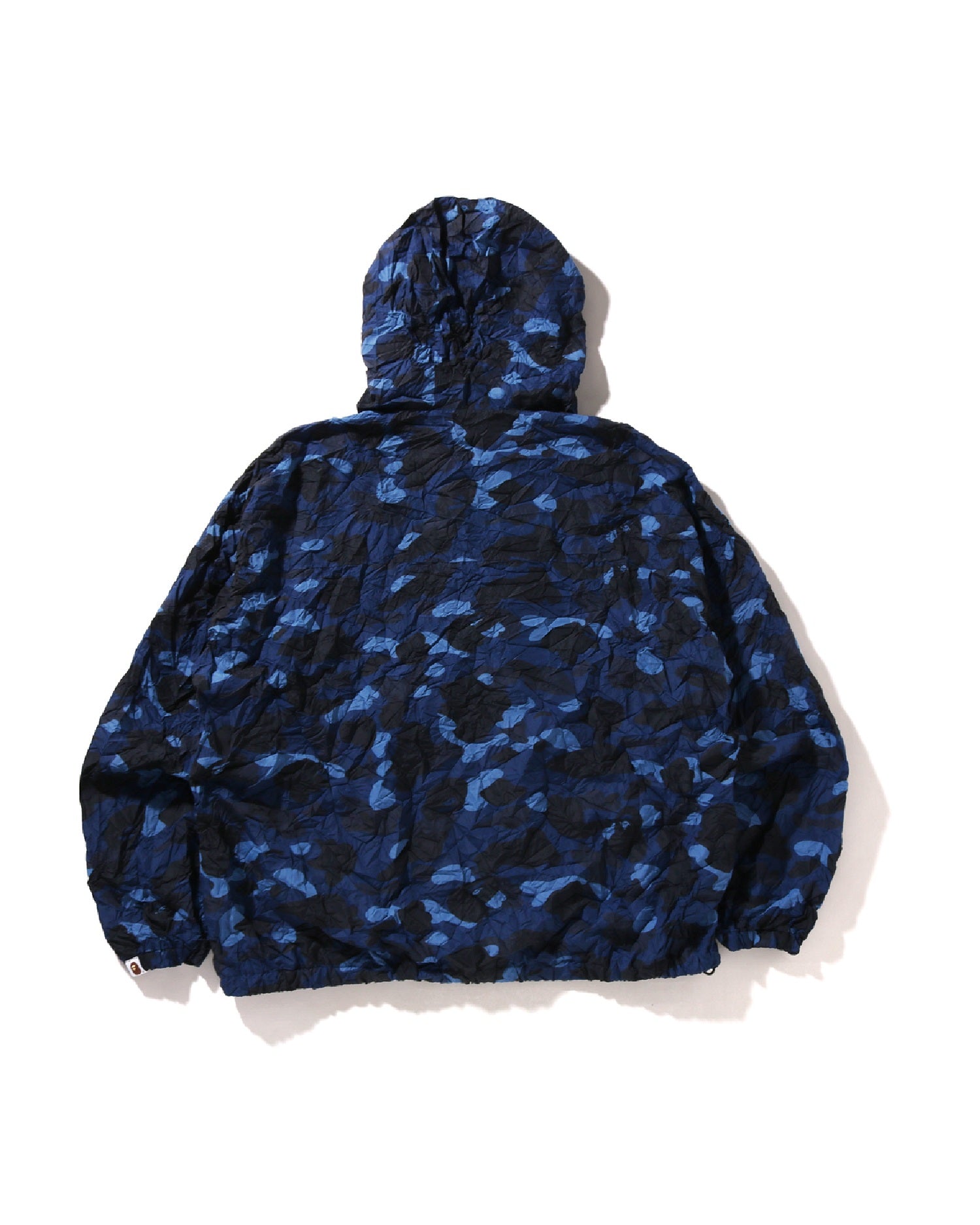 A BATHING APE® Crinkle Effect Color Camo Half Zip Hoodie Jacket
