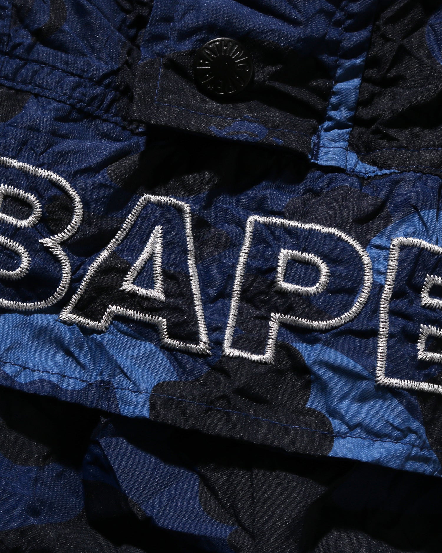 A BATHING APE® Crinkle Effect Color Camo Half Zip Hoodie Jacket