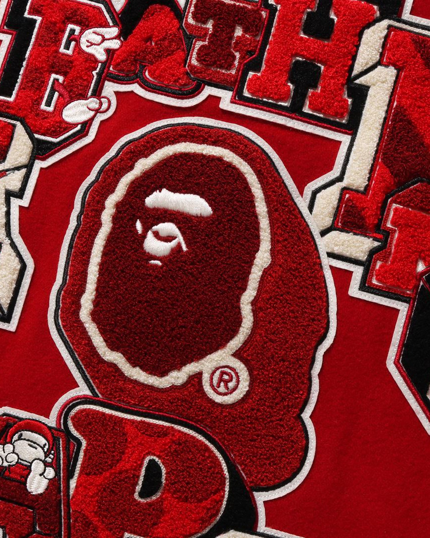 A BATHING APE® BAPE Multi Motif Varsity Jacket | Bape