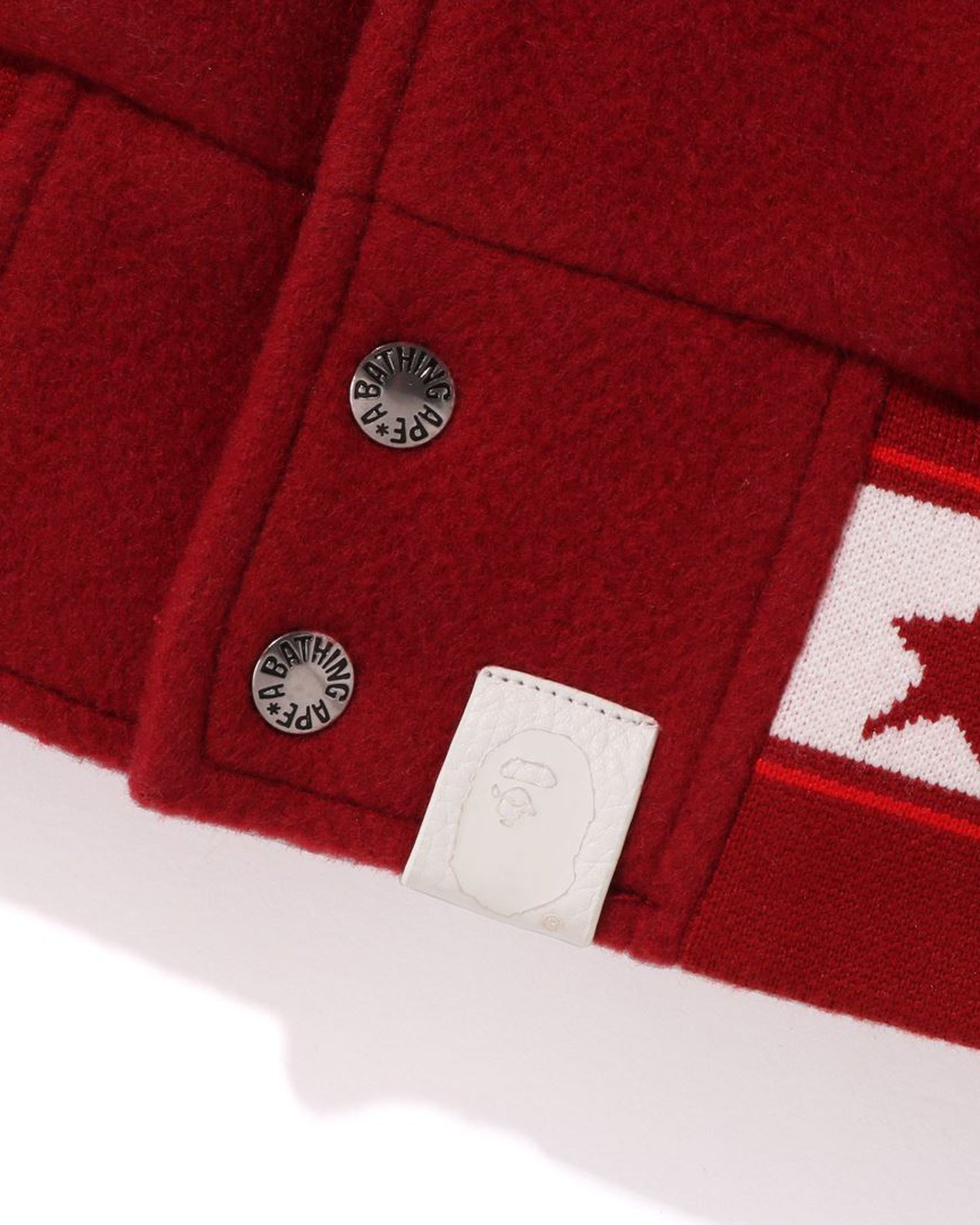 A BATHING APE® Debossed Camo Leather Sleeve Oversized