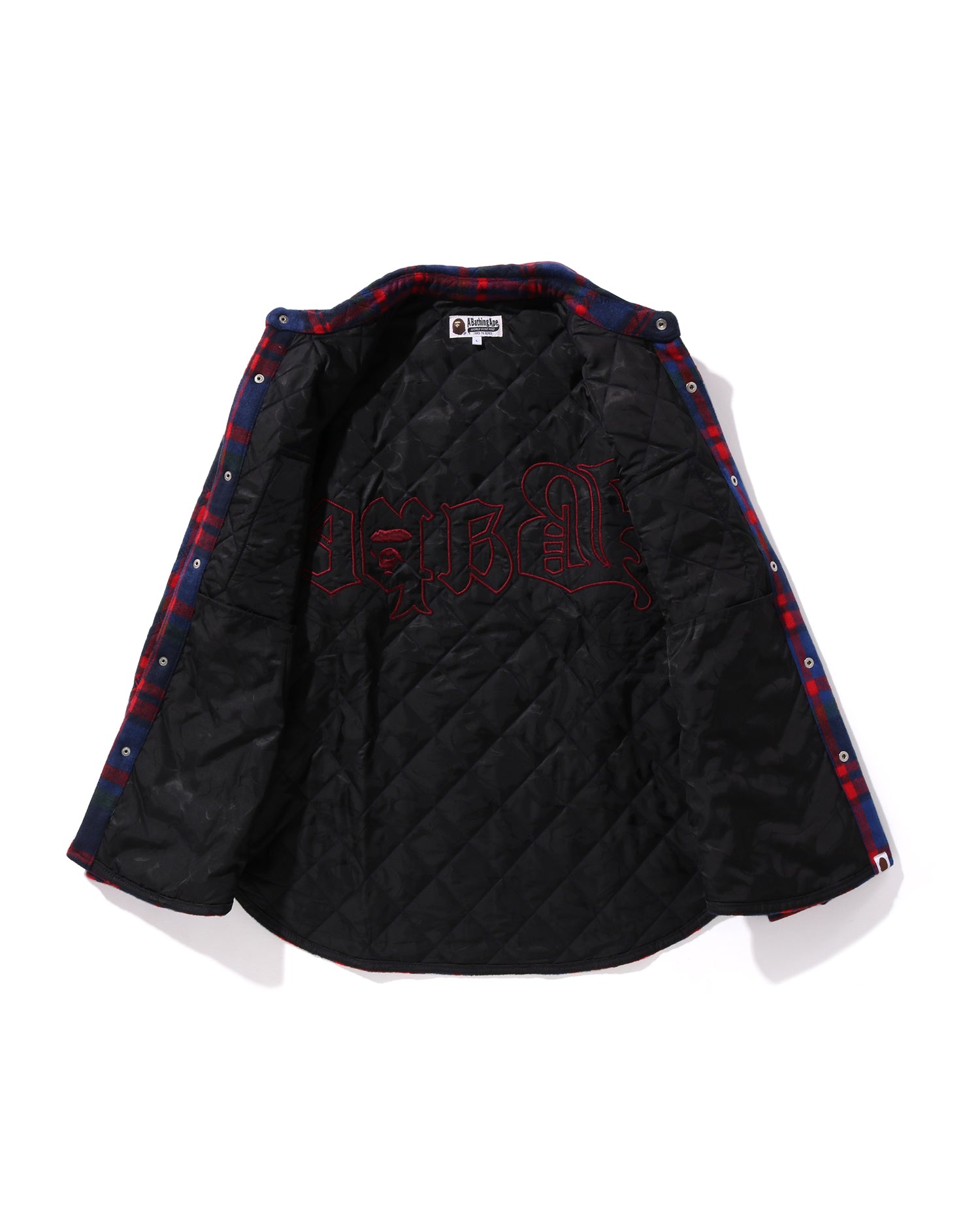 A BATHING APE® A Bathing Ape Logo Check Pattern Padded