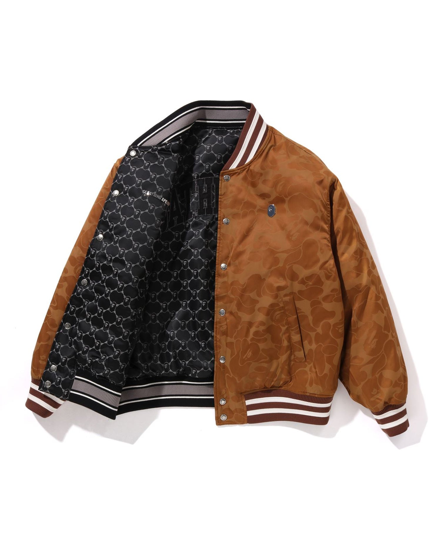 A BATHING APE® Solid Camo Jacquard Nylon Reversible Bomber