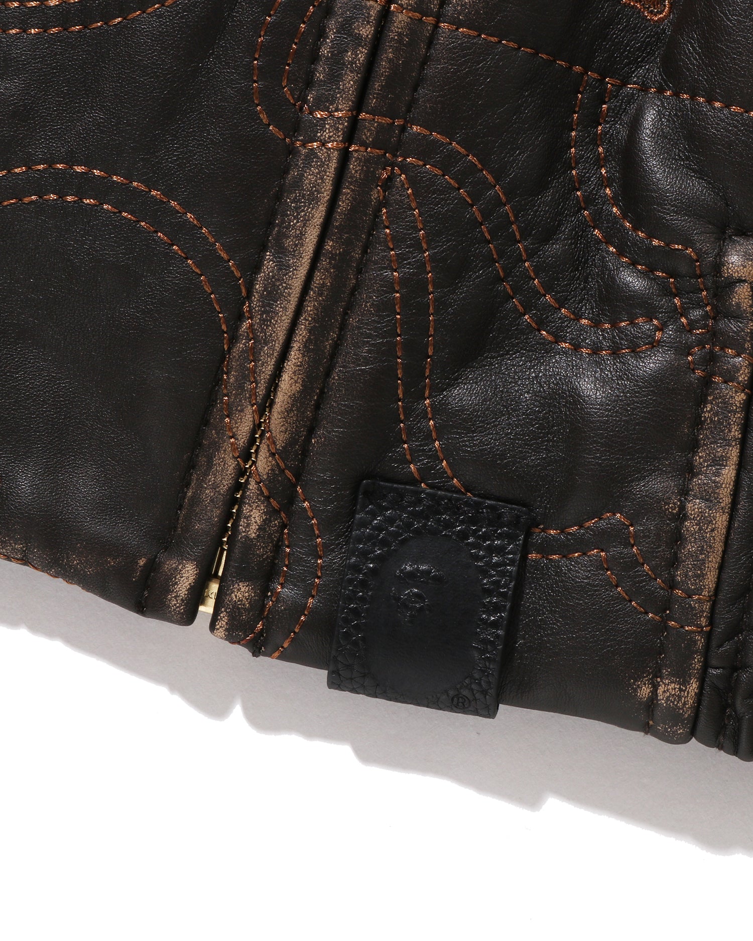 A BATHING APE® Multi Logo Quilted Leather Bomber Jacket | Bape