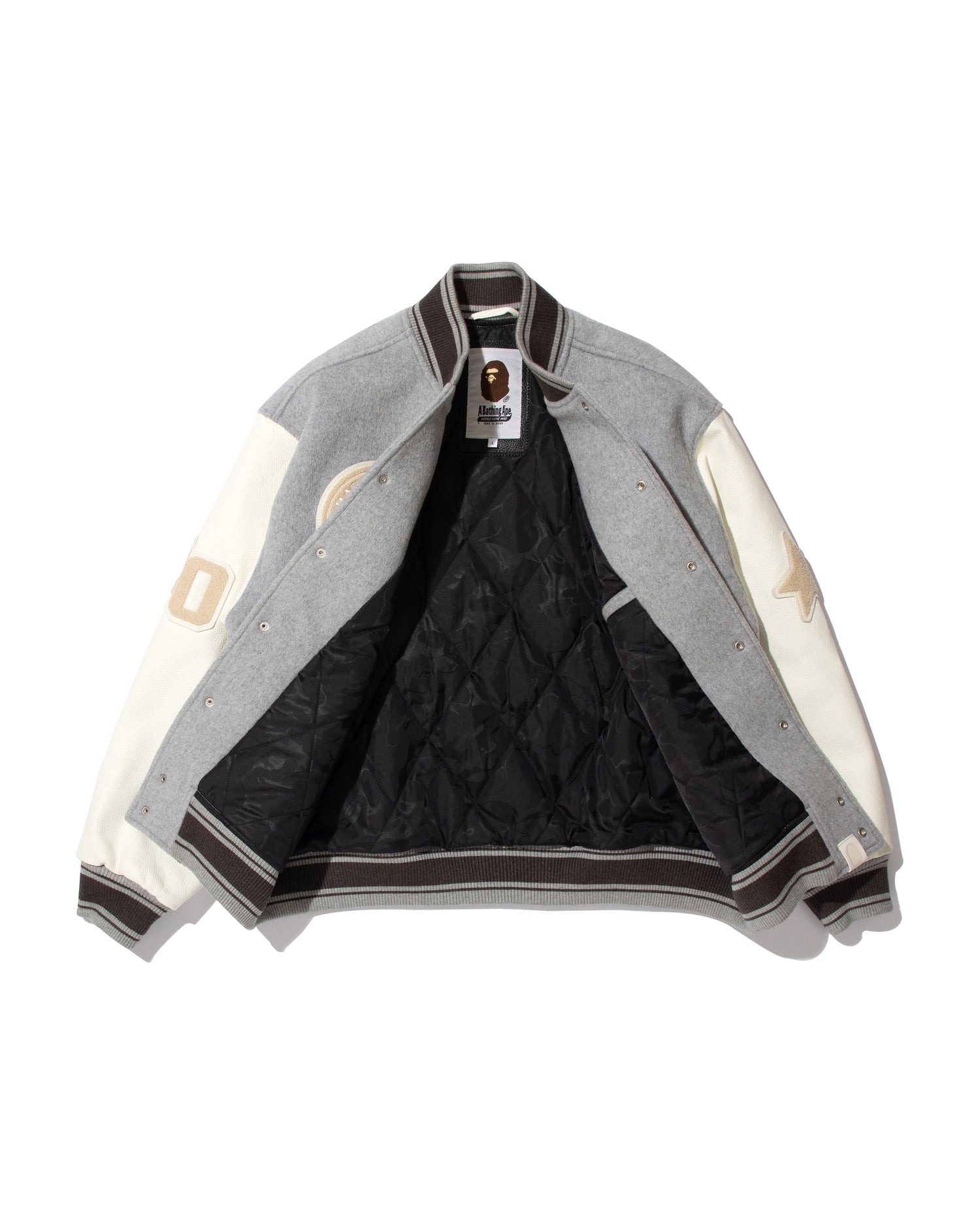 A BATHING APE® BAPE X Highsnobiety Multi Logo Varsity Jacket