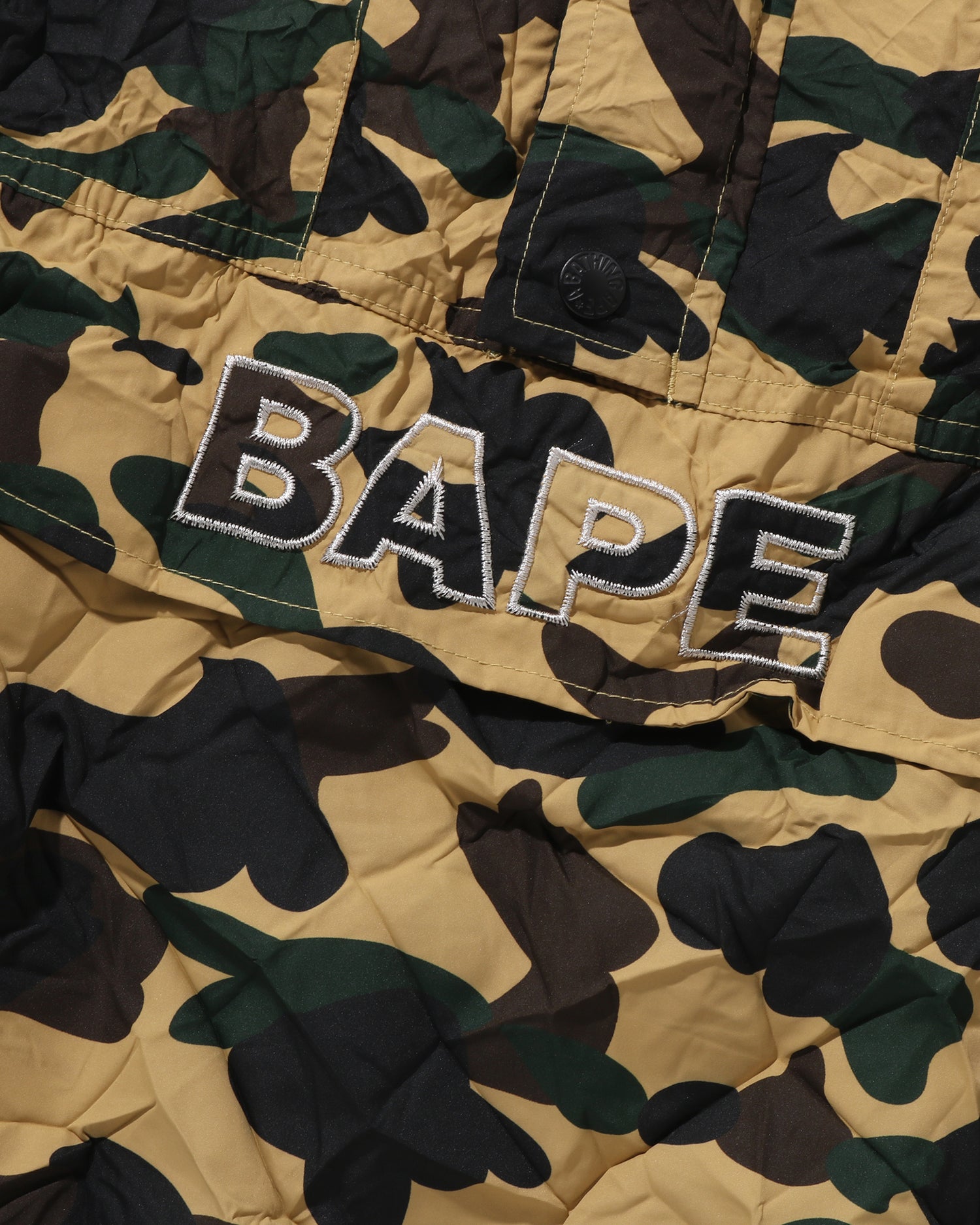 A BATHING APE® Crinkle Effect 1st Camo Half Zip Hoodie