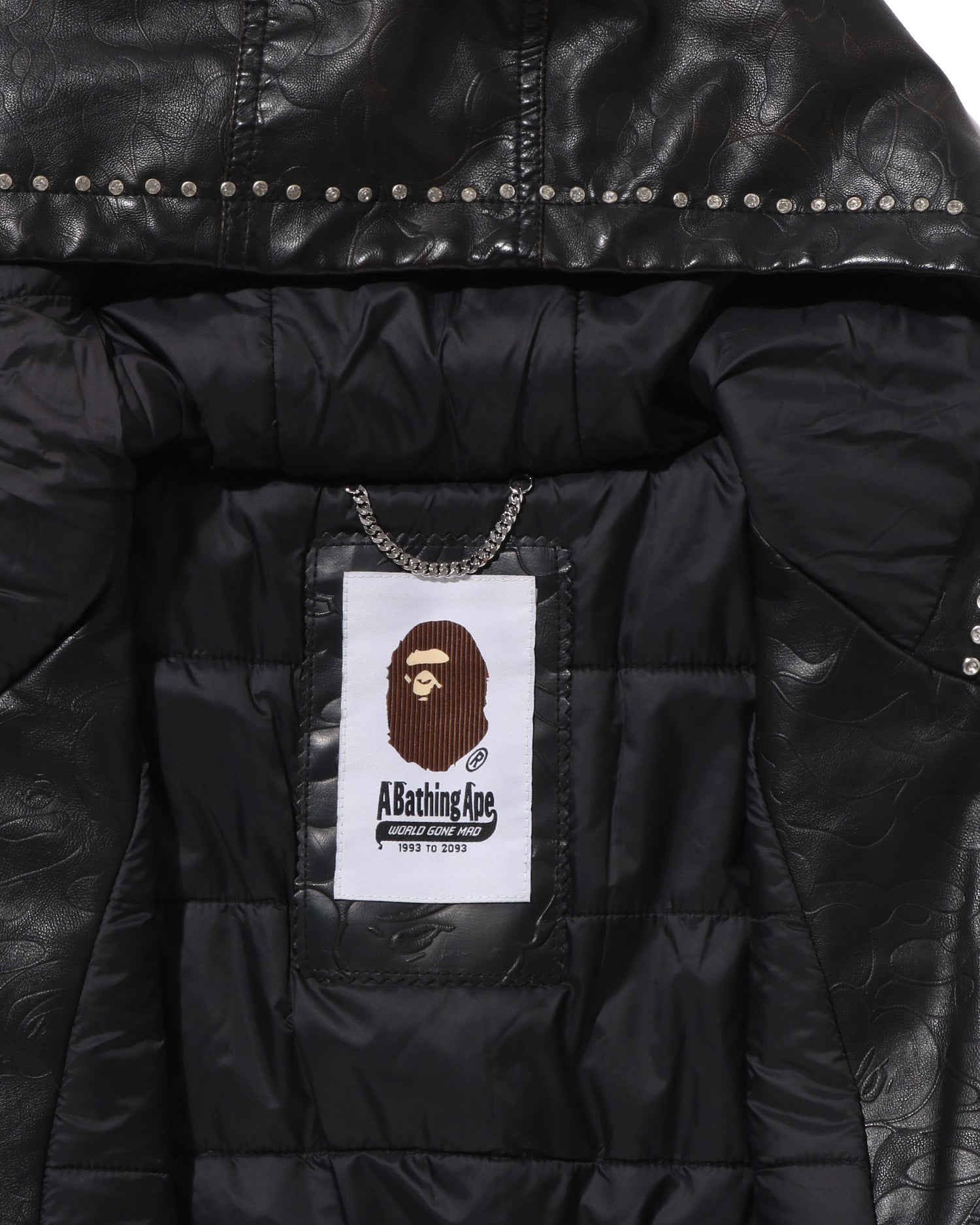 A BATHING APE® Camo Embrossed Washed Rhinestone Cropped Jacket