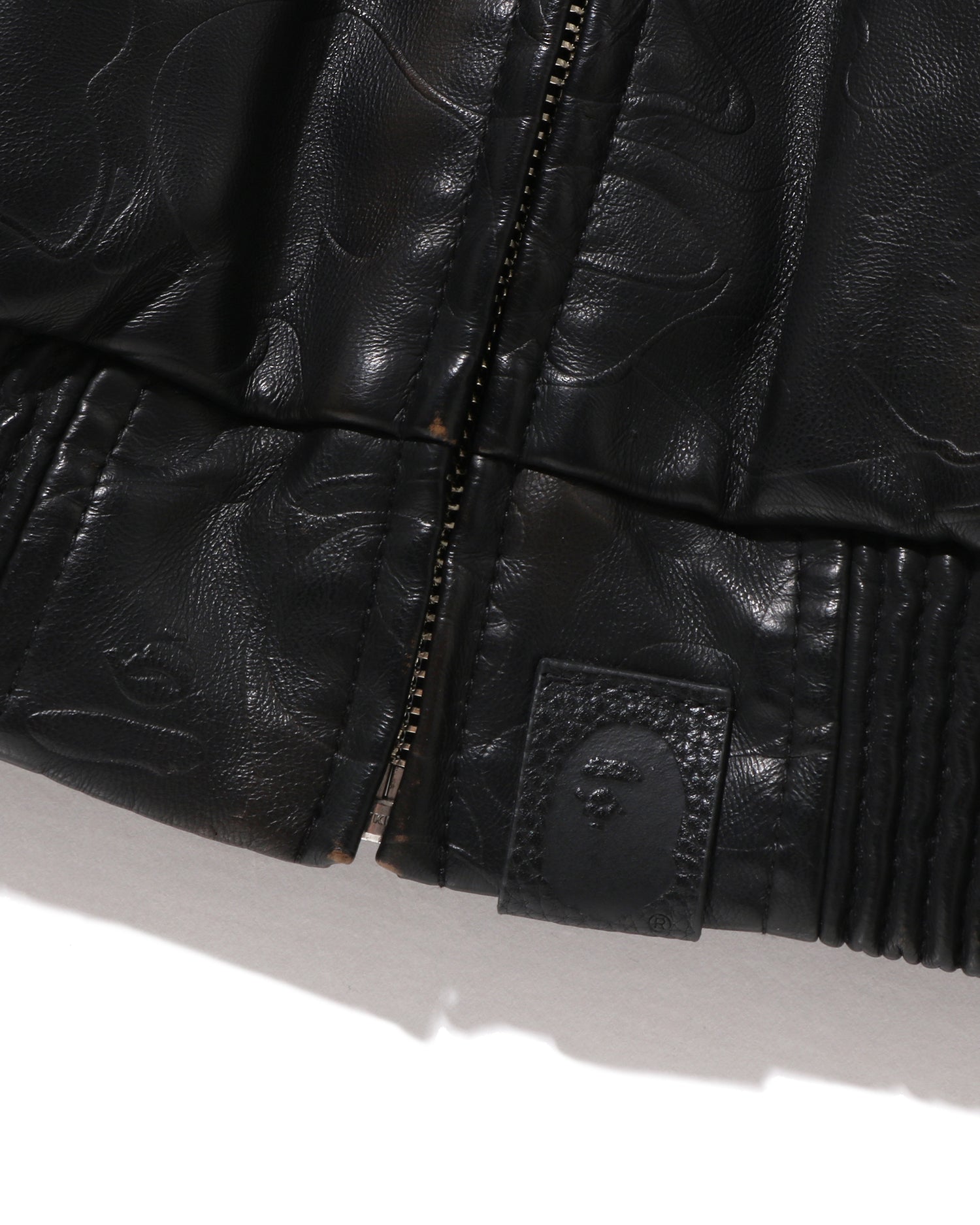 A BATHING APE® Camo Embrossed Washed Rhinestone Cropped Jacket