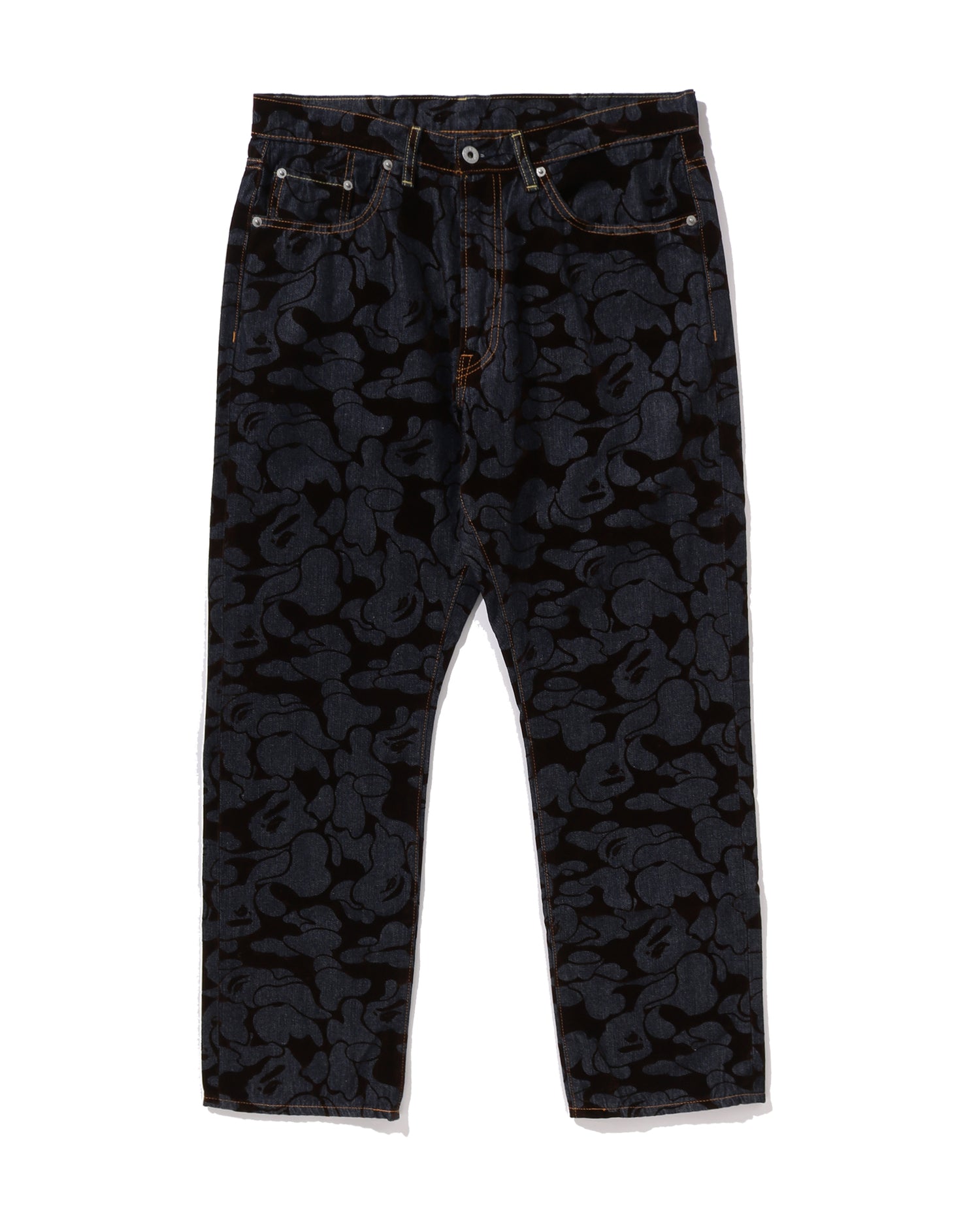 A BATHING APE® Camo Flocked Relaxed Fit 13 Oz Denim Pants