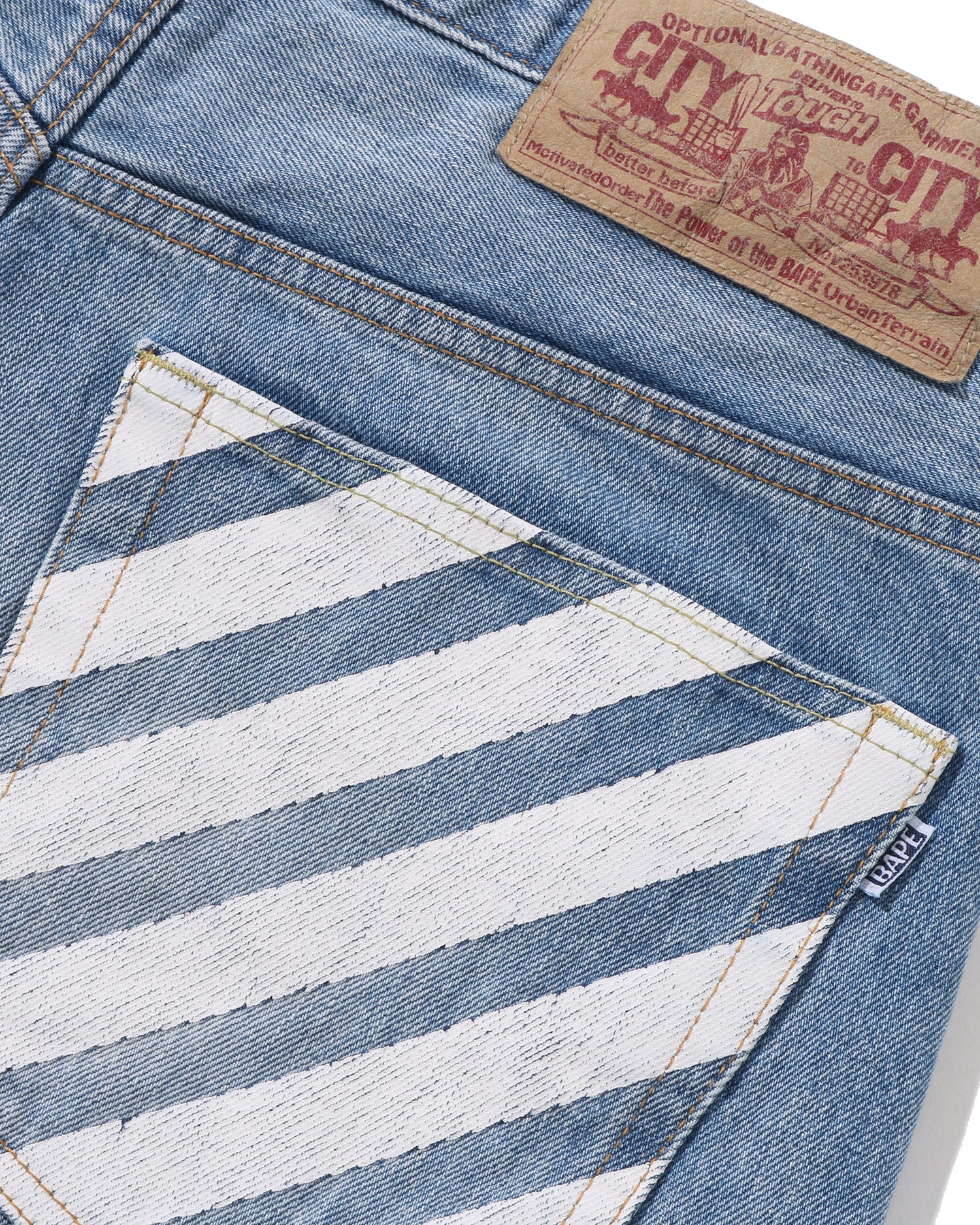 A BATHING APE® Milo Face 13 Oz Denim Pants | Bape official website