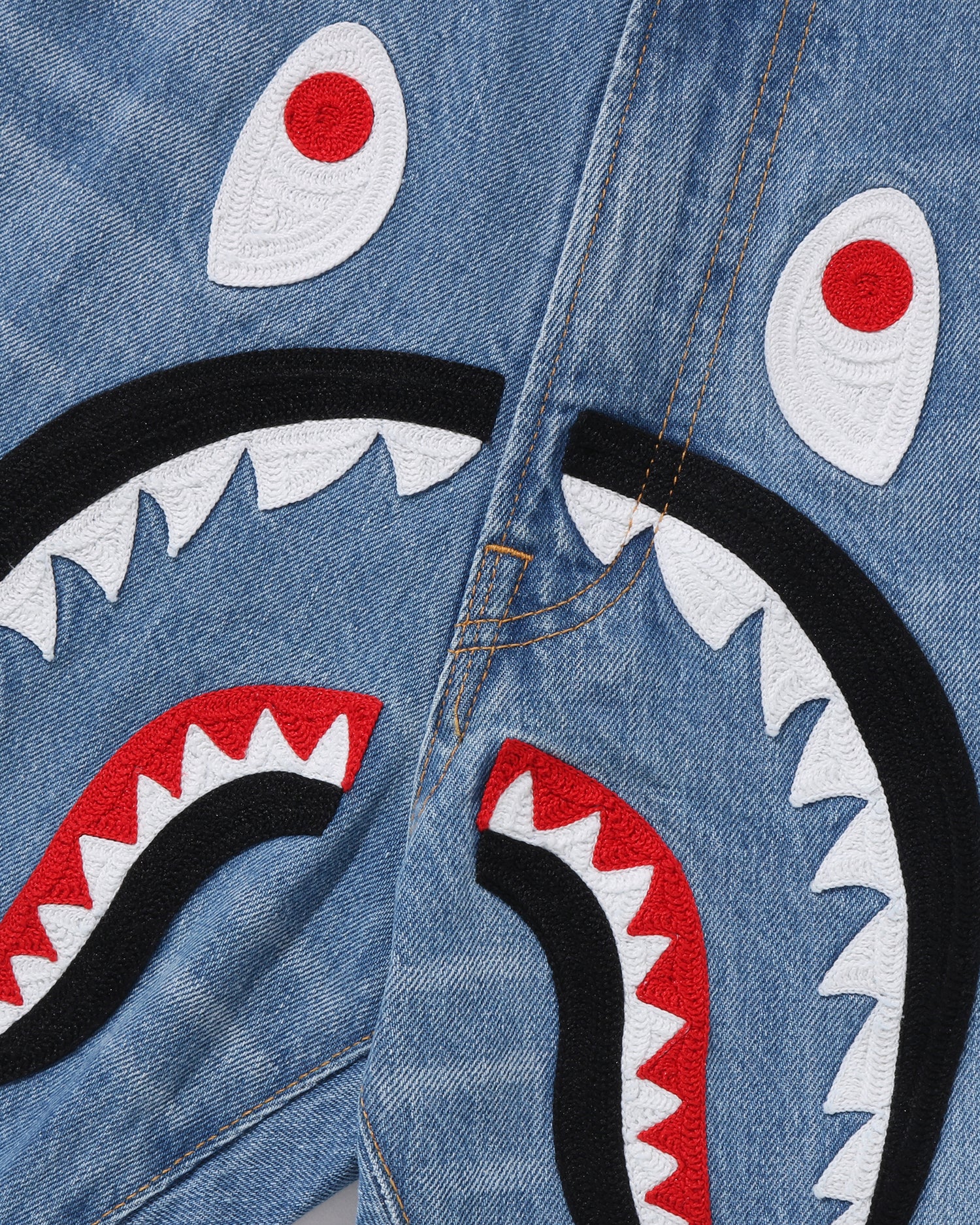 A BATHING APE® Shark Loose Fit 13 Oz Denim Pants | Bape