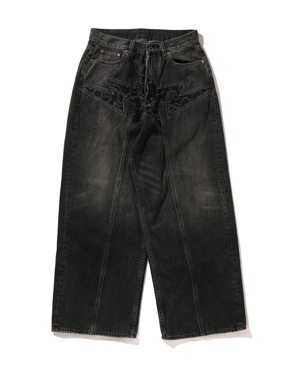 A BATHING APE® Line Camo STA Patched Loose Fit 12oz Denim Pants 