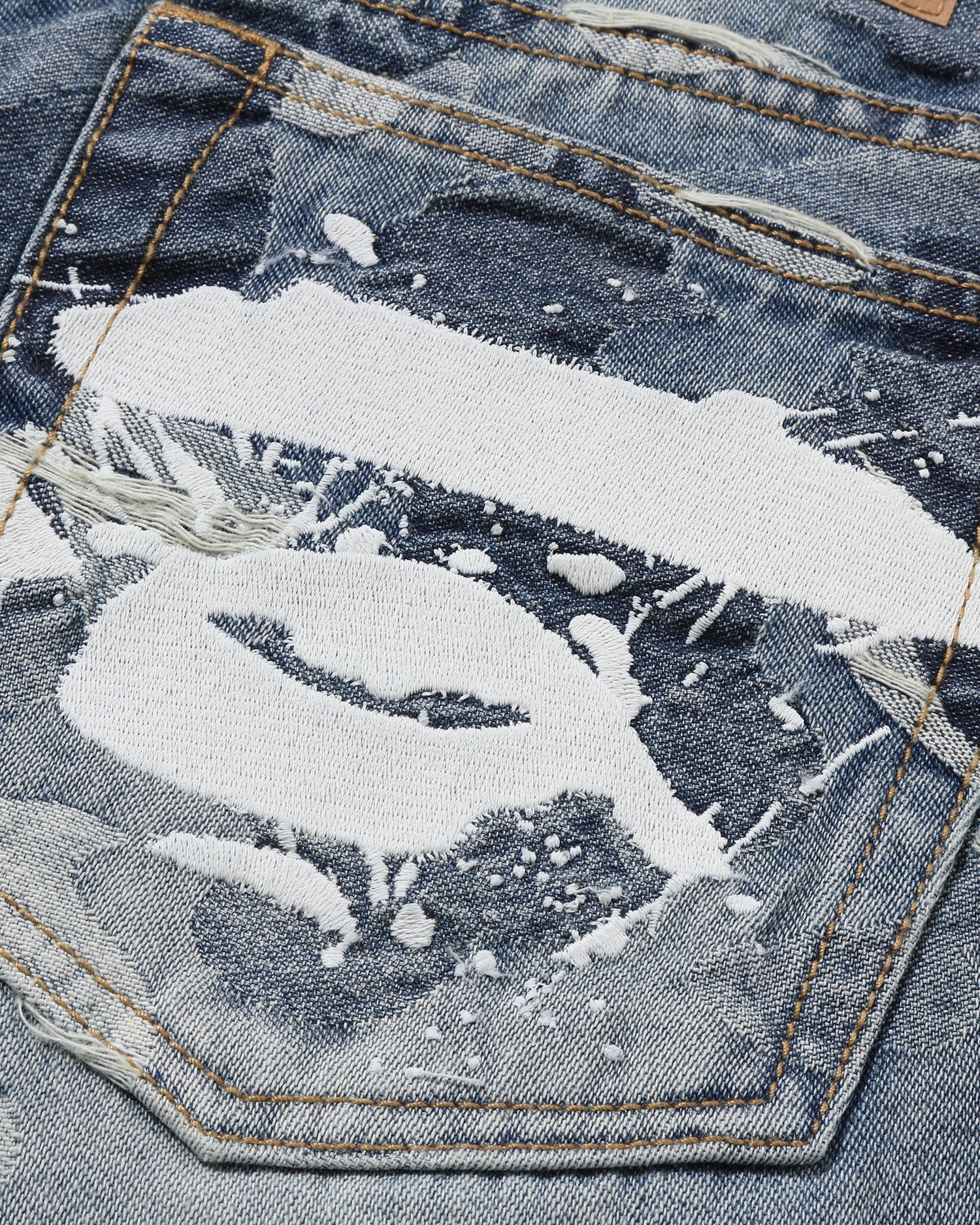 A BATHING APE® Solid Camo Jacquard Denim Pants | Bape official