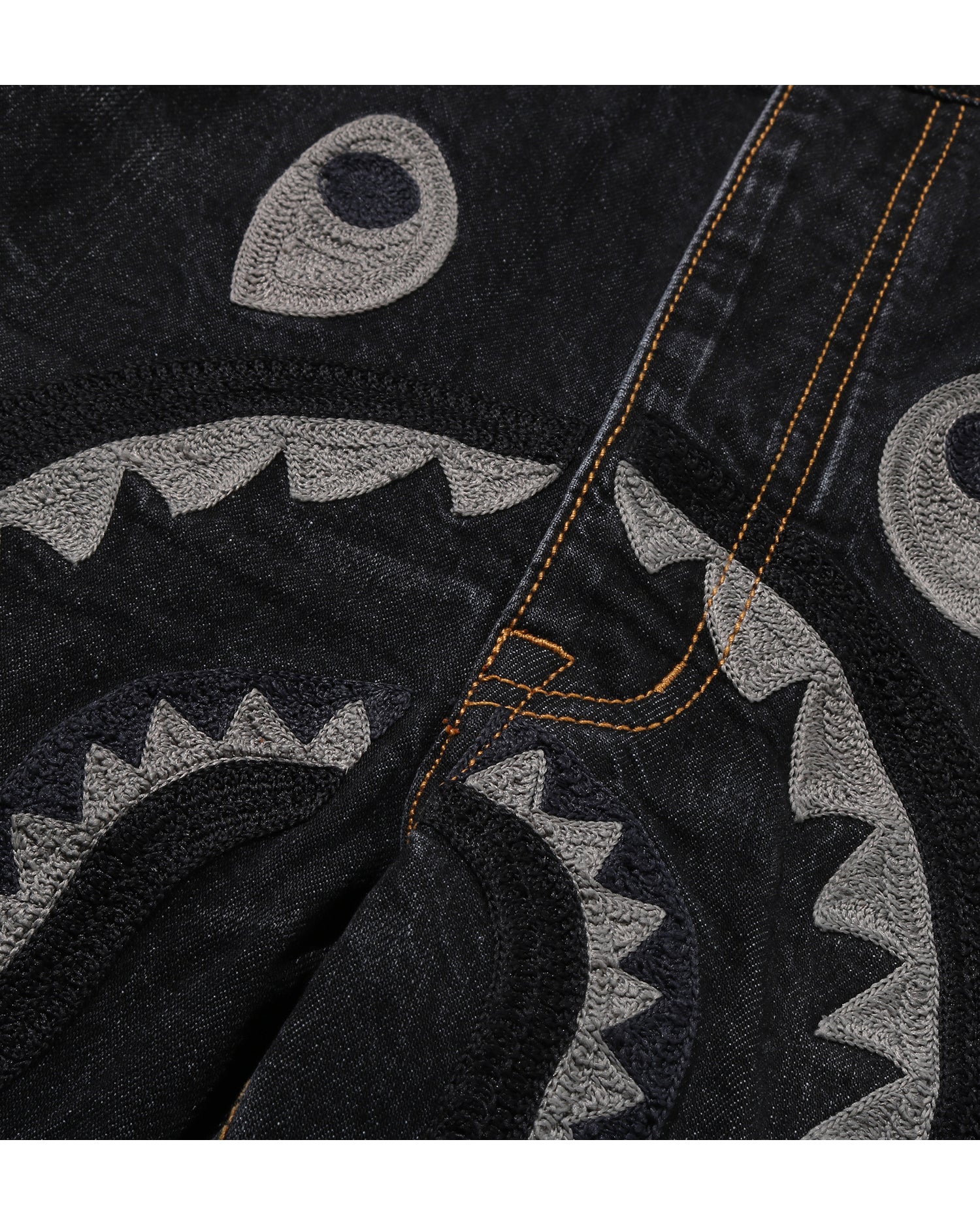 A BATHING APE® Shark Relaxed Fit Denim Pants | Bape official
