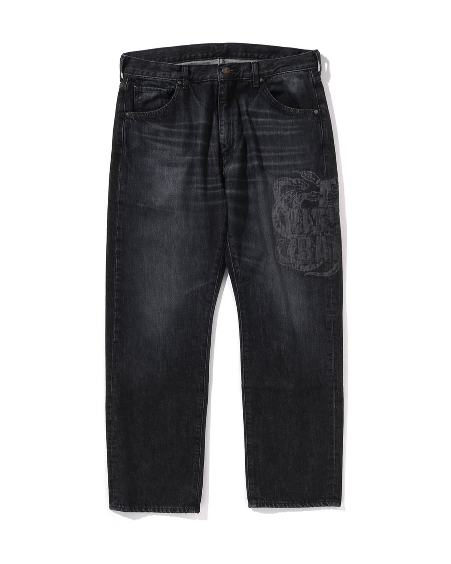 【DISCERNMENT】Snake flap button denim pants A BATHING APE® Year of Snake Relaxed Fit Denim Pants | Bape